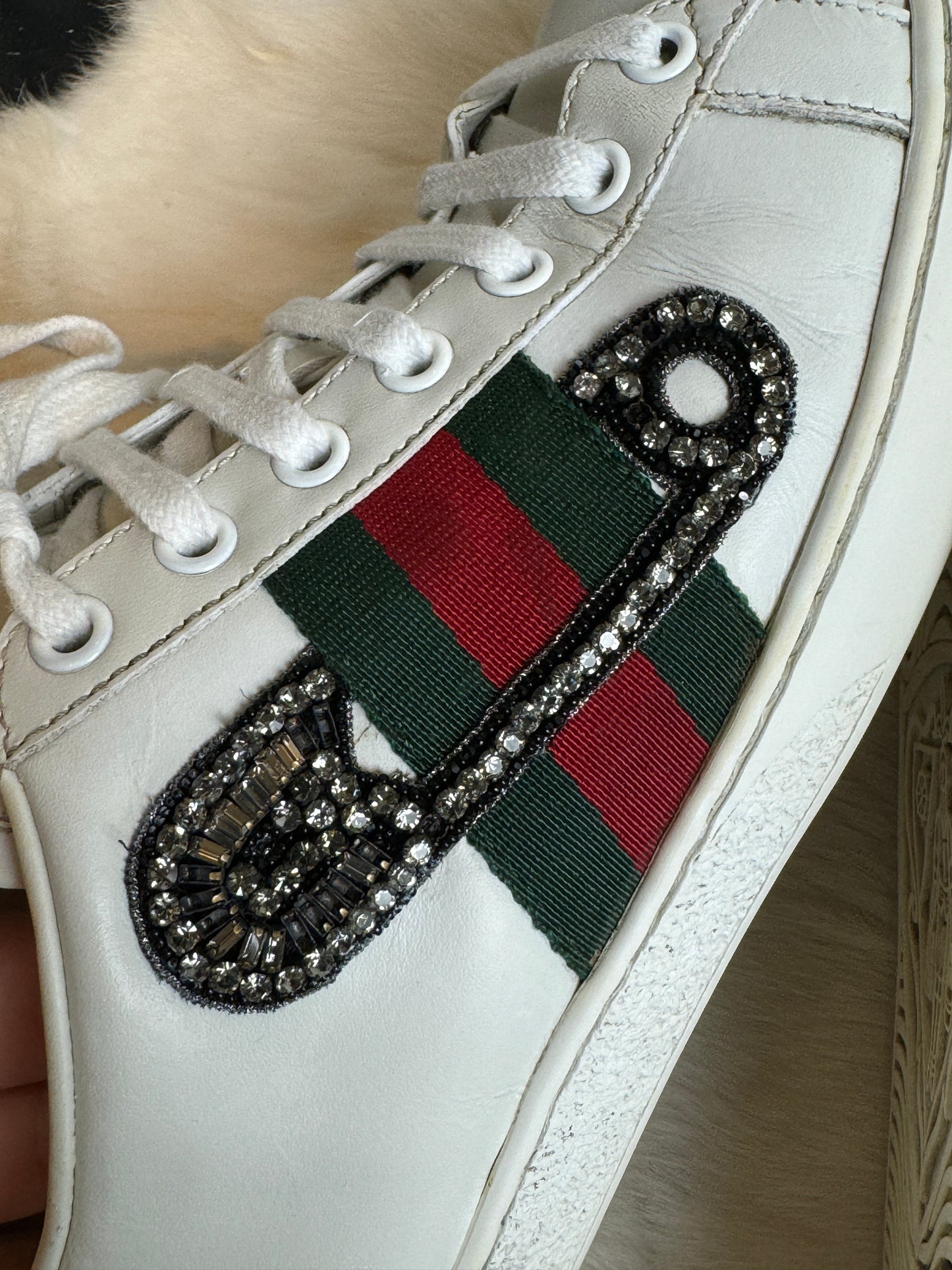 Gucci Ace Safety Pin Sneakers Size 37EU