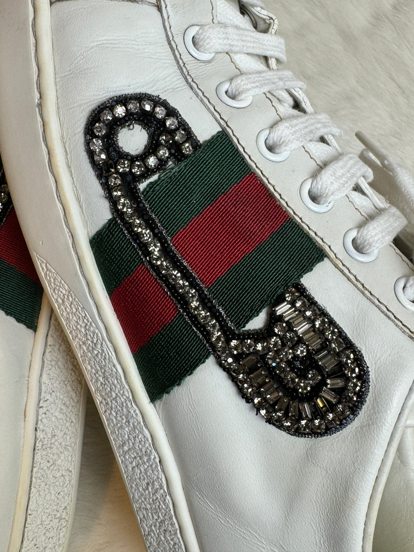 Gucci Ace Safety Pin Sneakers Size 37EU