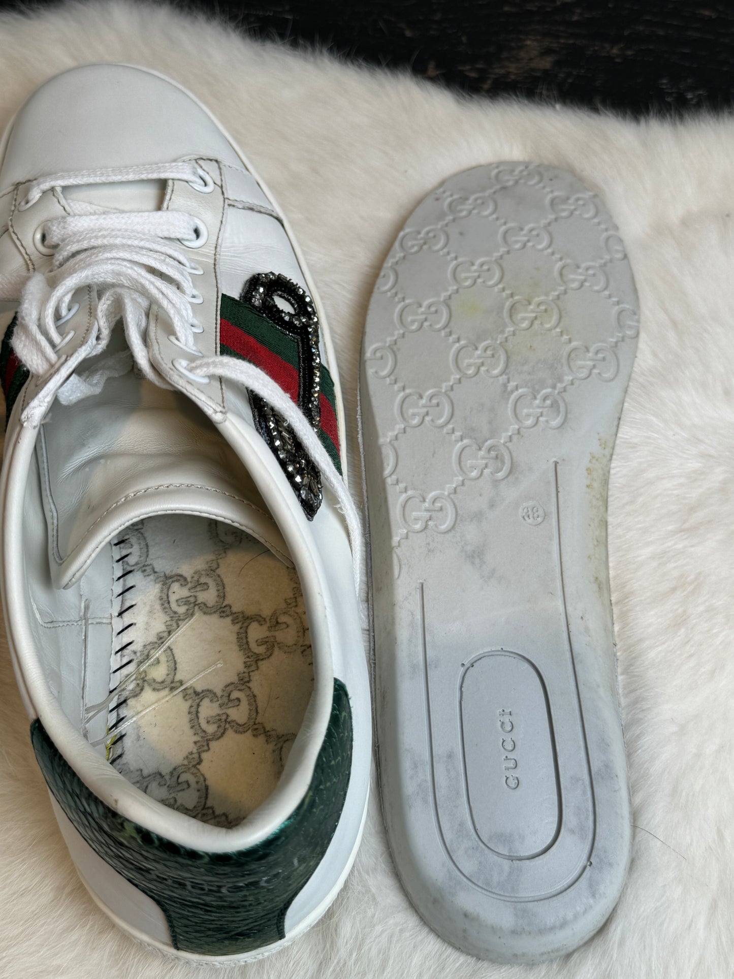 Gucci Ace Safety Pin Sneakers Size 37EU