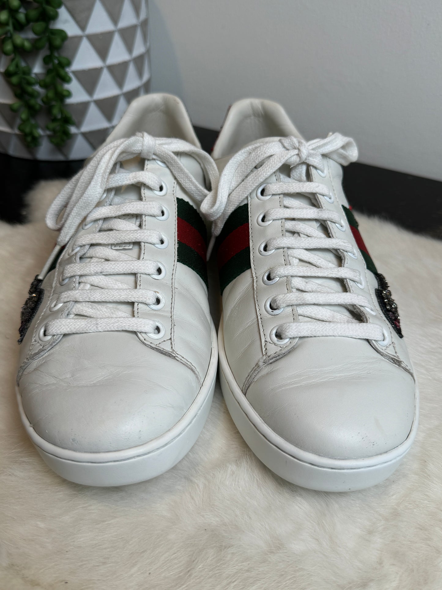 Gucci Ace Rhinestone Arrows Sneakers Size 37.5EU