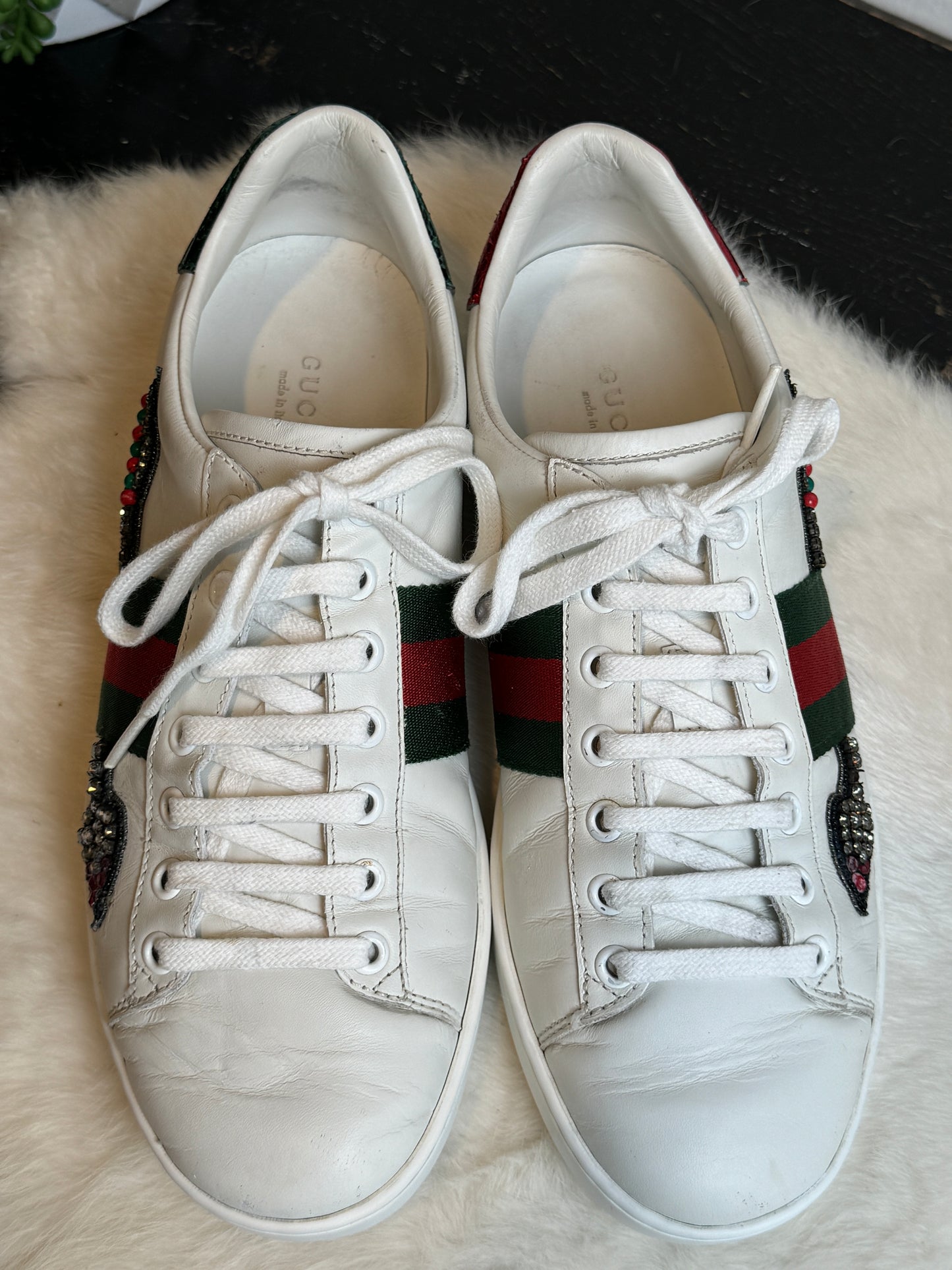 Gucci Ace Rhinestone Arrows Sneakers Size 37.5EU