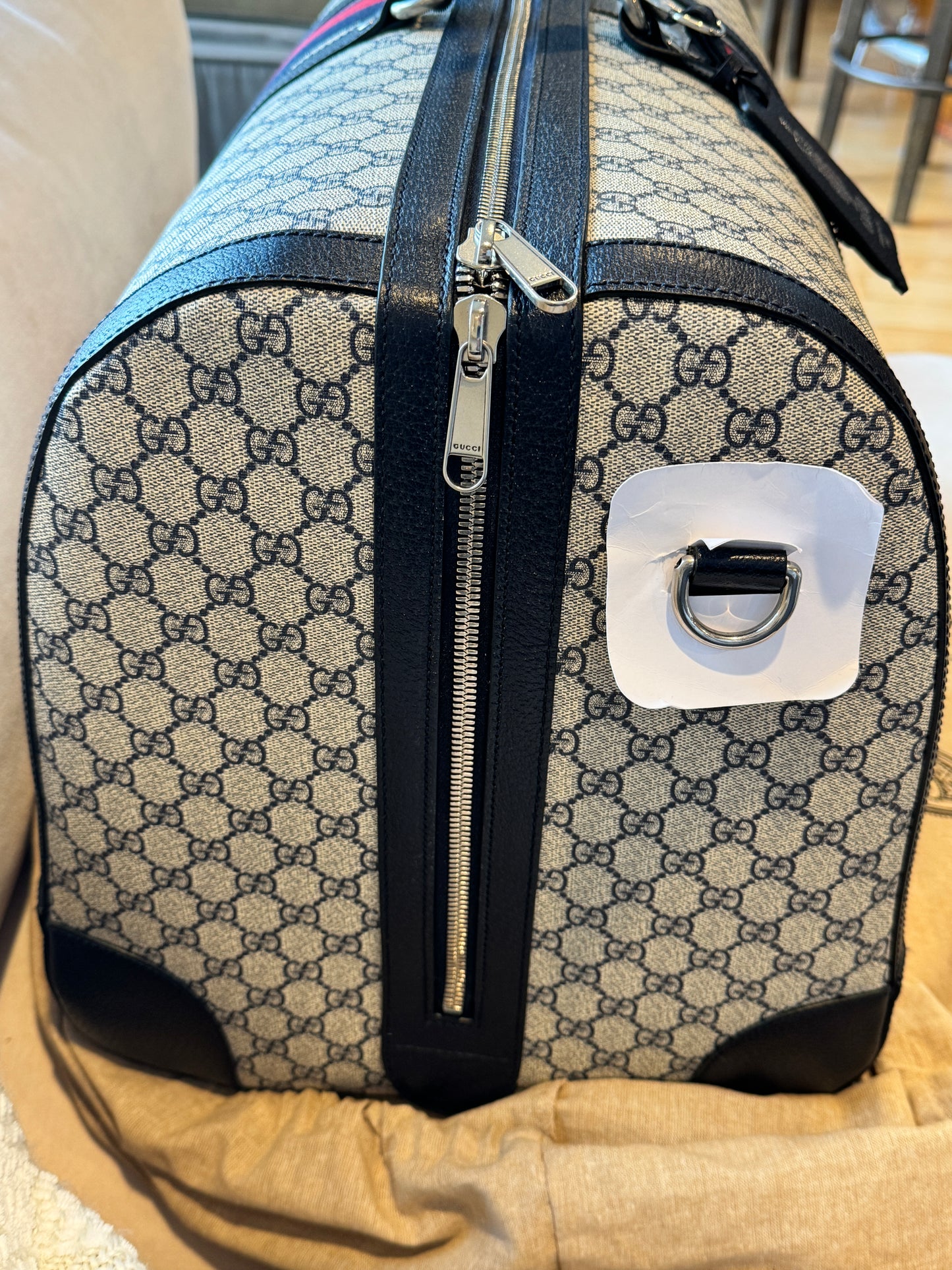 Gucci Savoy Supreme Maxi Duffel Navy