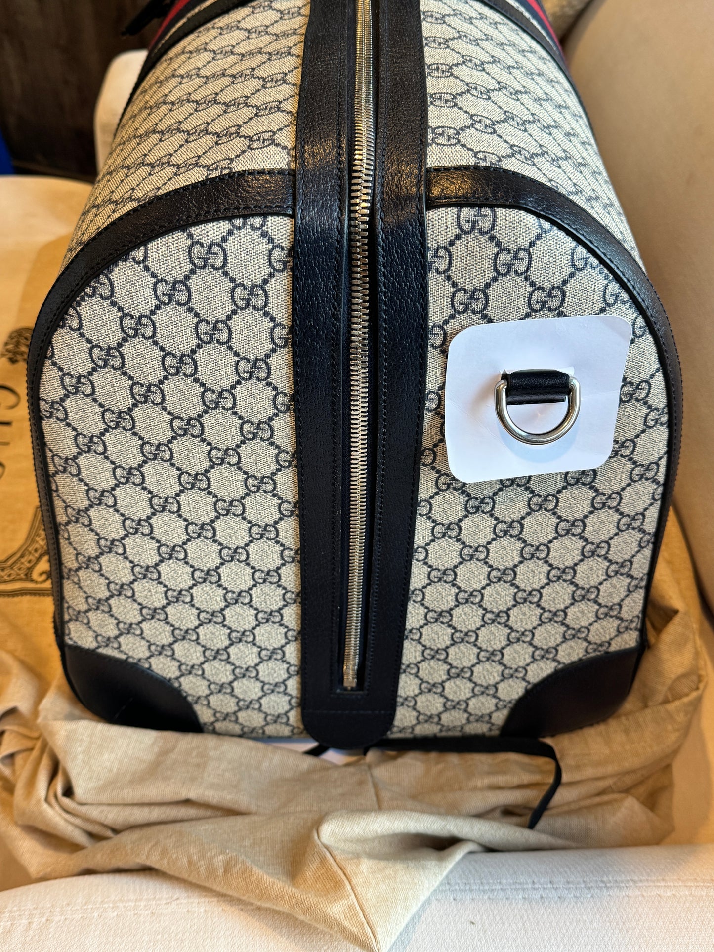 Gucci Savoy Supreme Maxi Duffel Navy