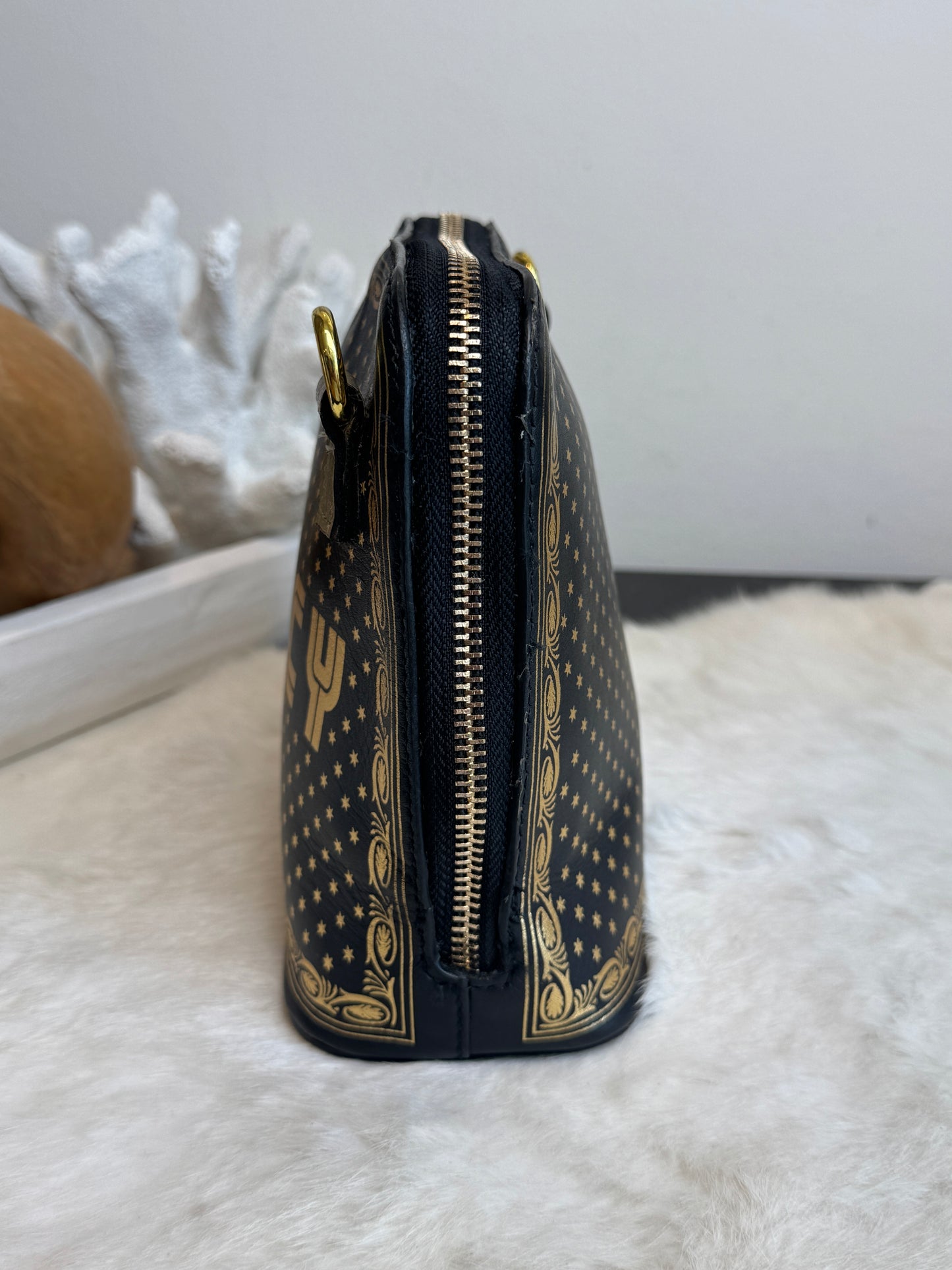 GUCCI X SEGA Calfskin Stars Mini Dome Black