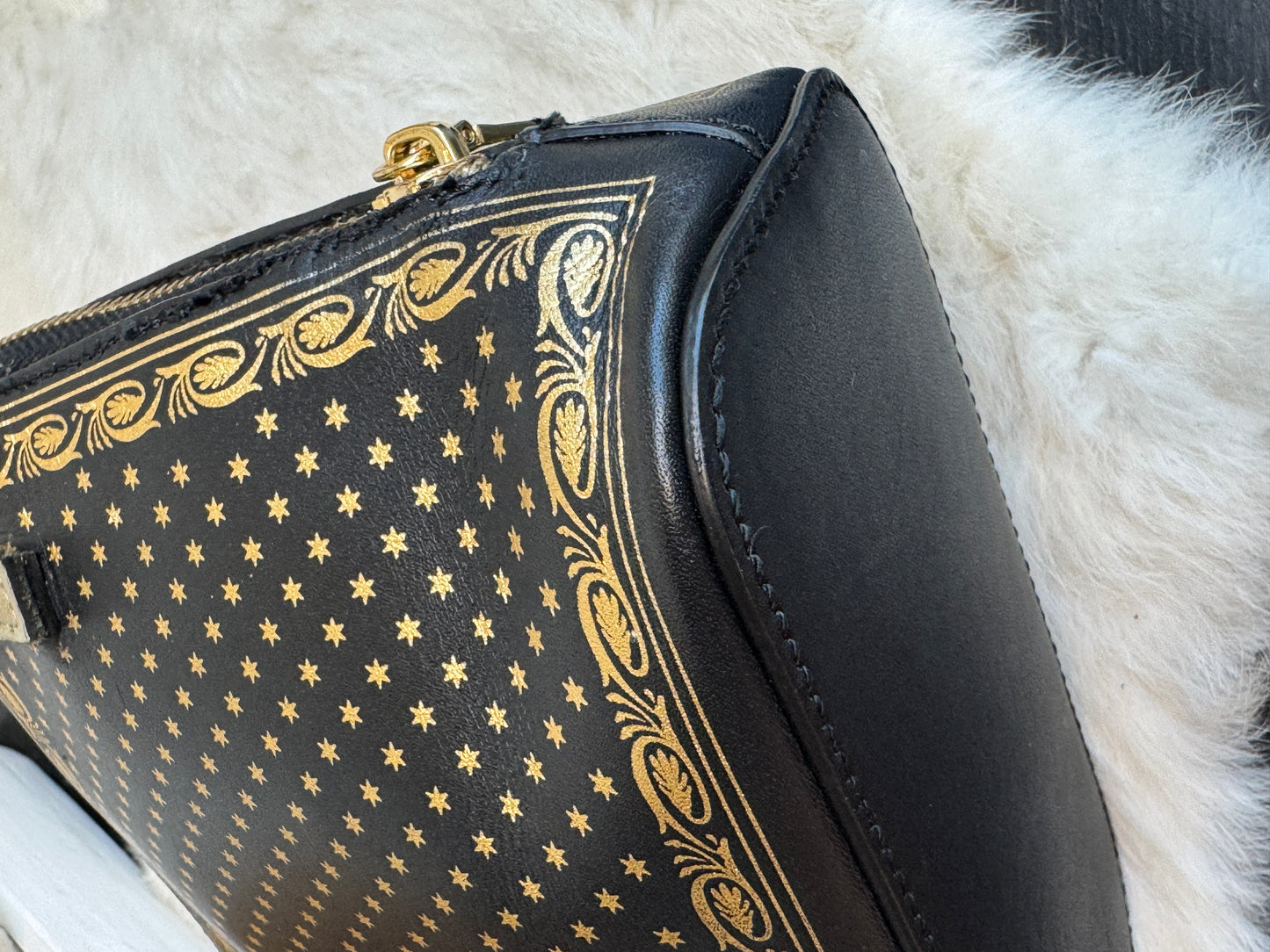 GUCCI X SEGA Calfskin Stars Mini Dome Black