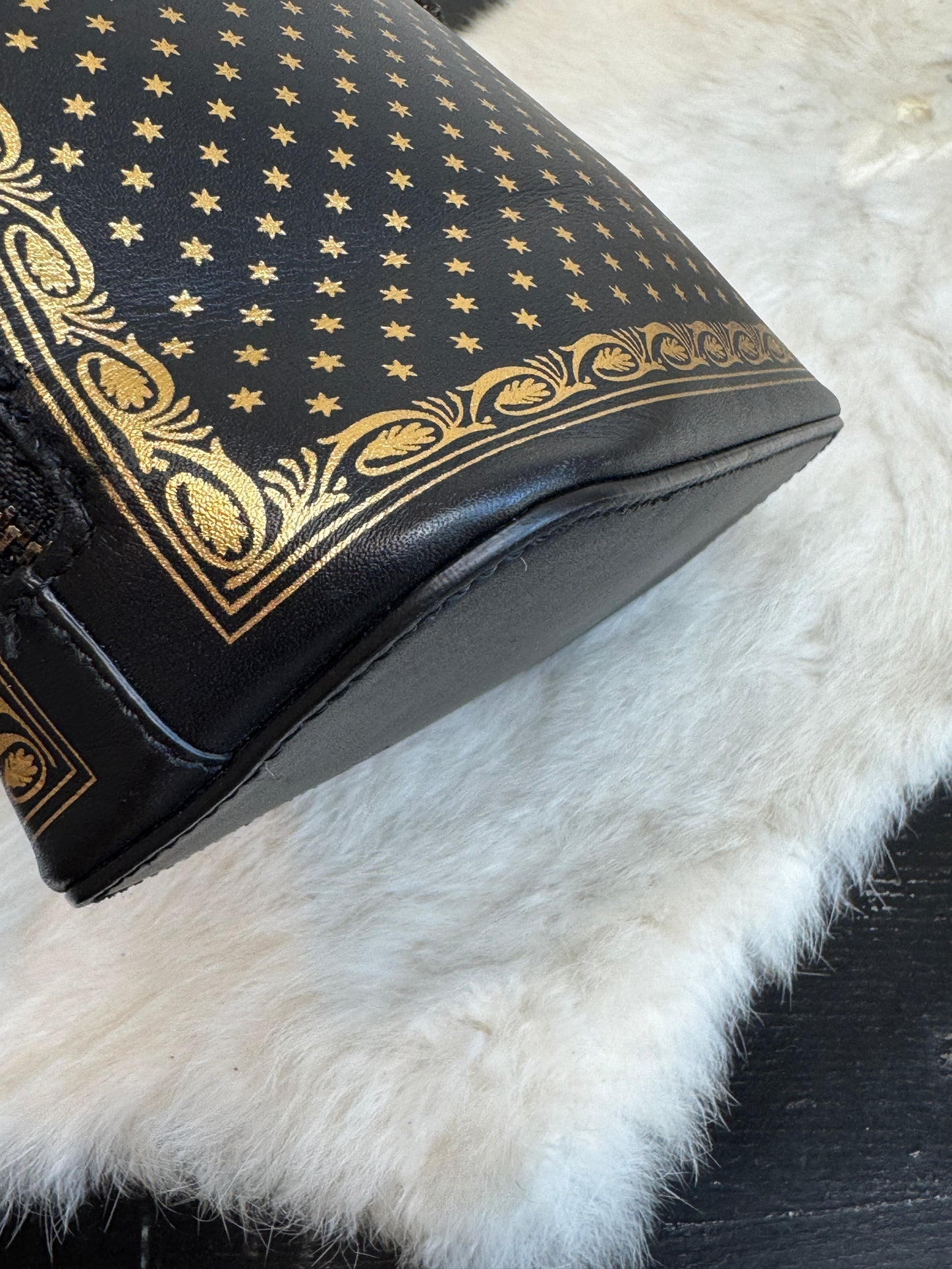 GUCCI X SEGA Calfskin Stars Mini Dome Black