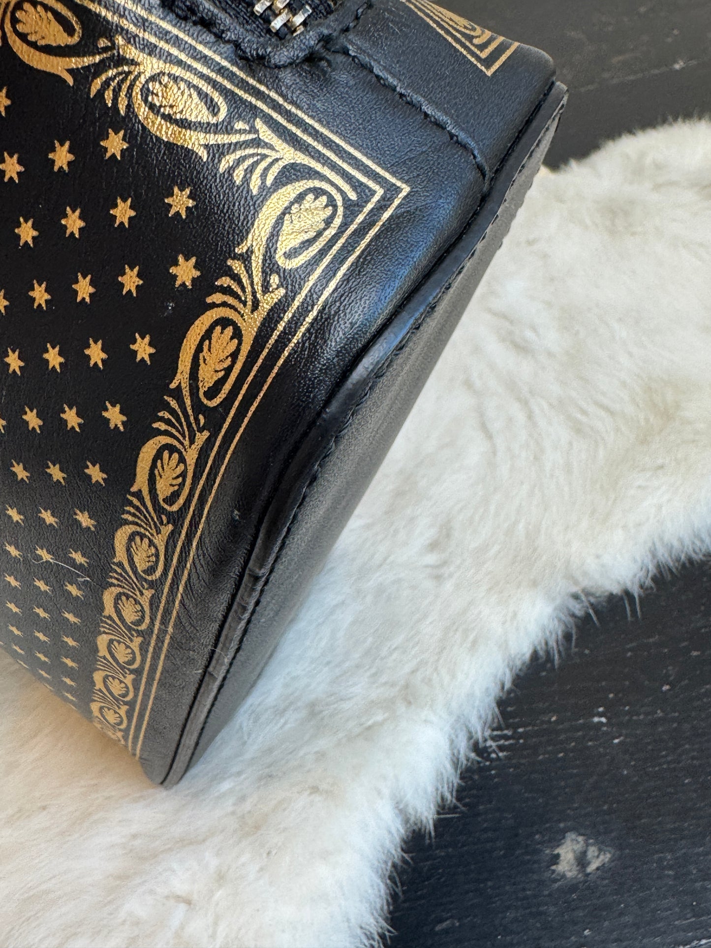 GUCCI X SEGA Calfskin Stars Mini Dome Black