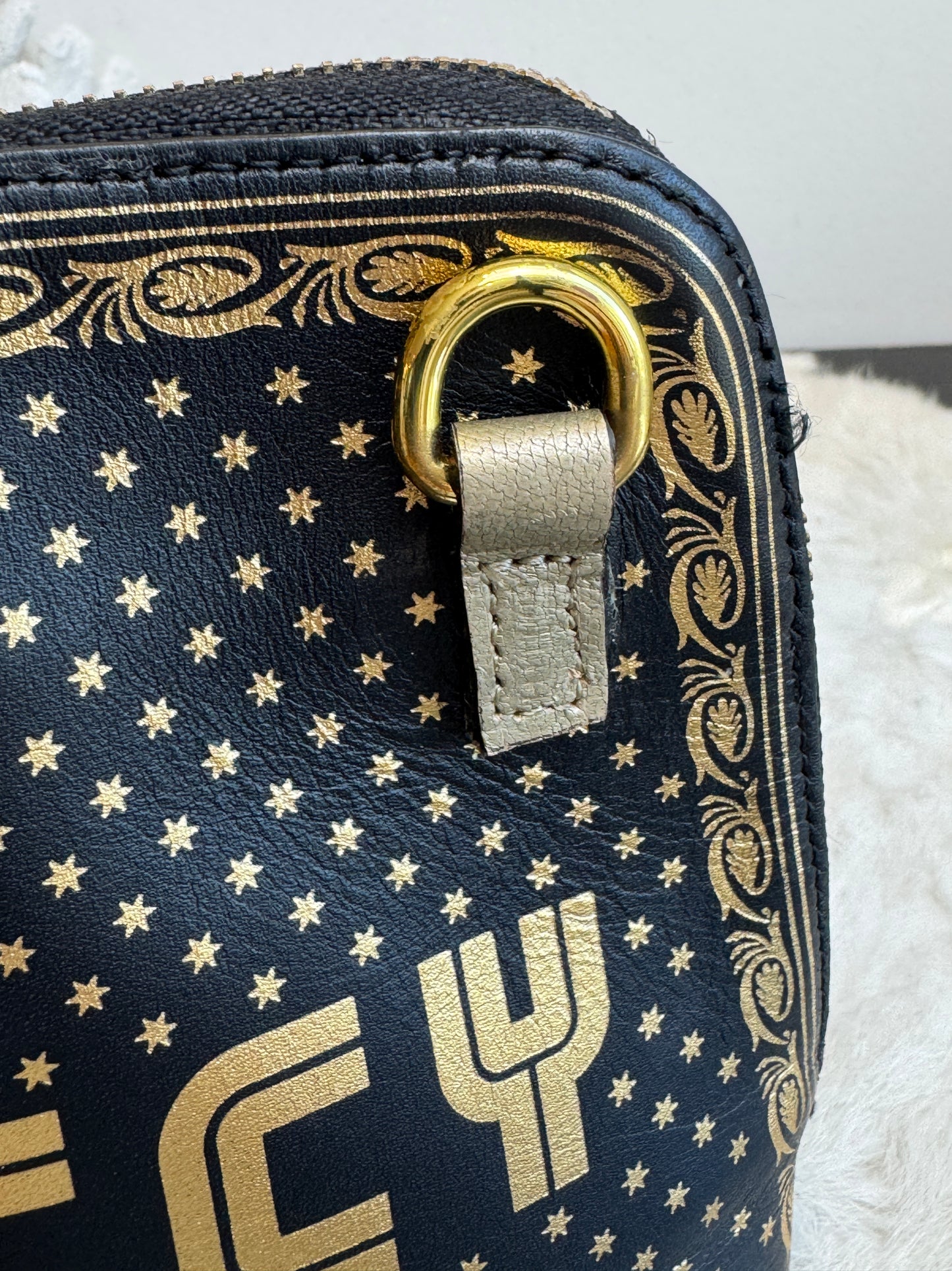 GUCCI X SEGA Calfskin Stars Mini Dome Black