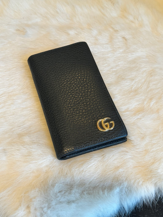GUCCI GG Pebbled Leather Card Holder