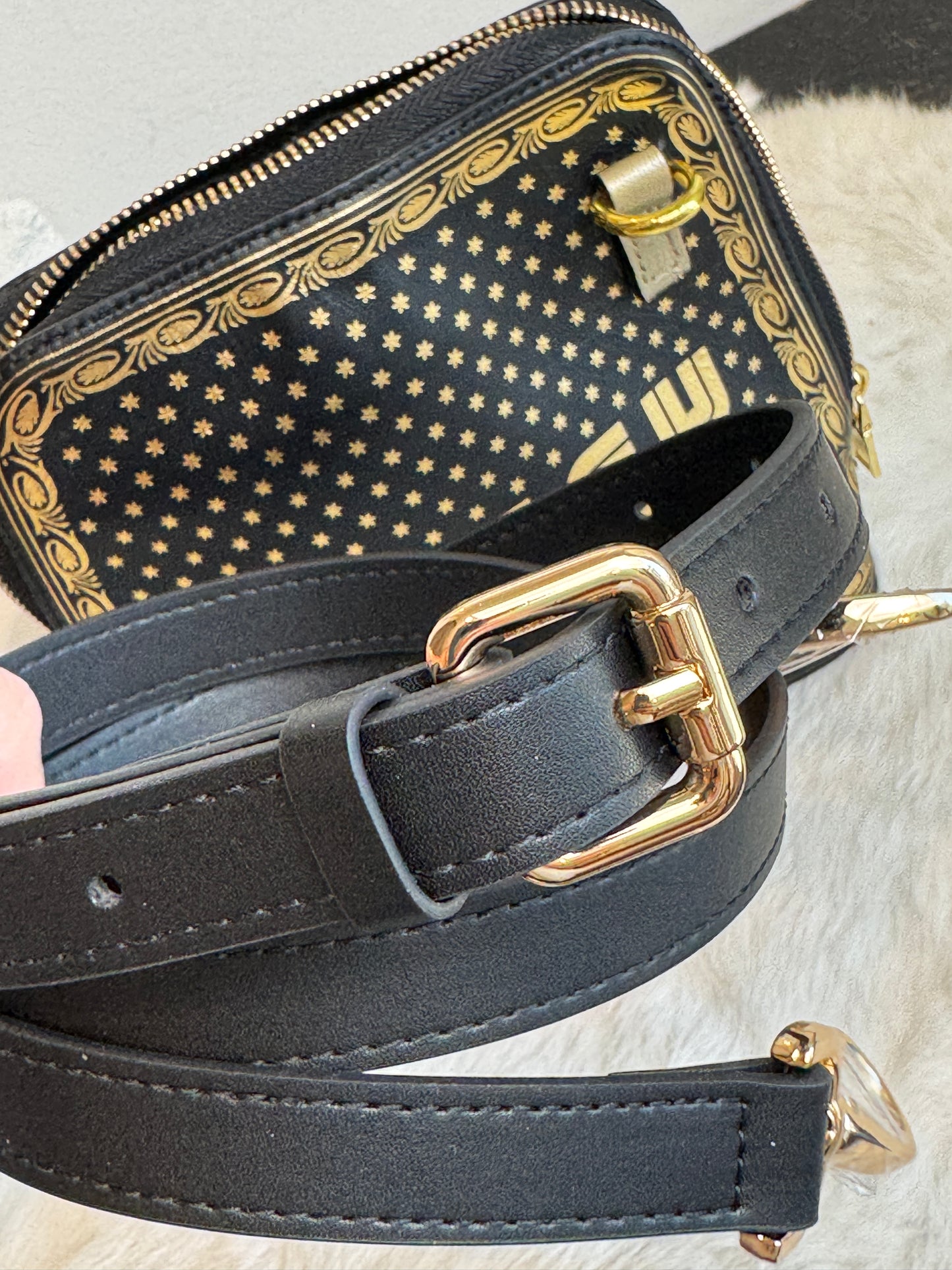 GUCCI X SEGA Calfskin Stars Mini Dome Black