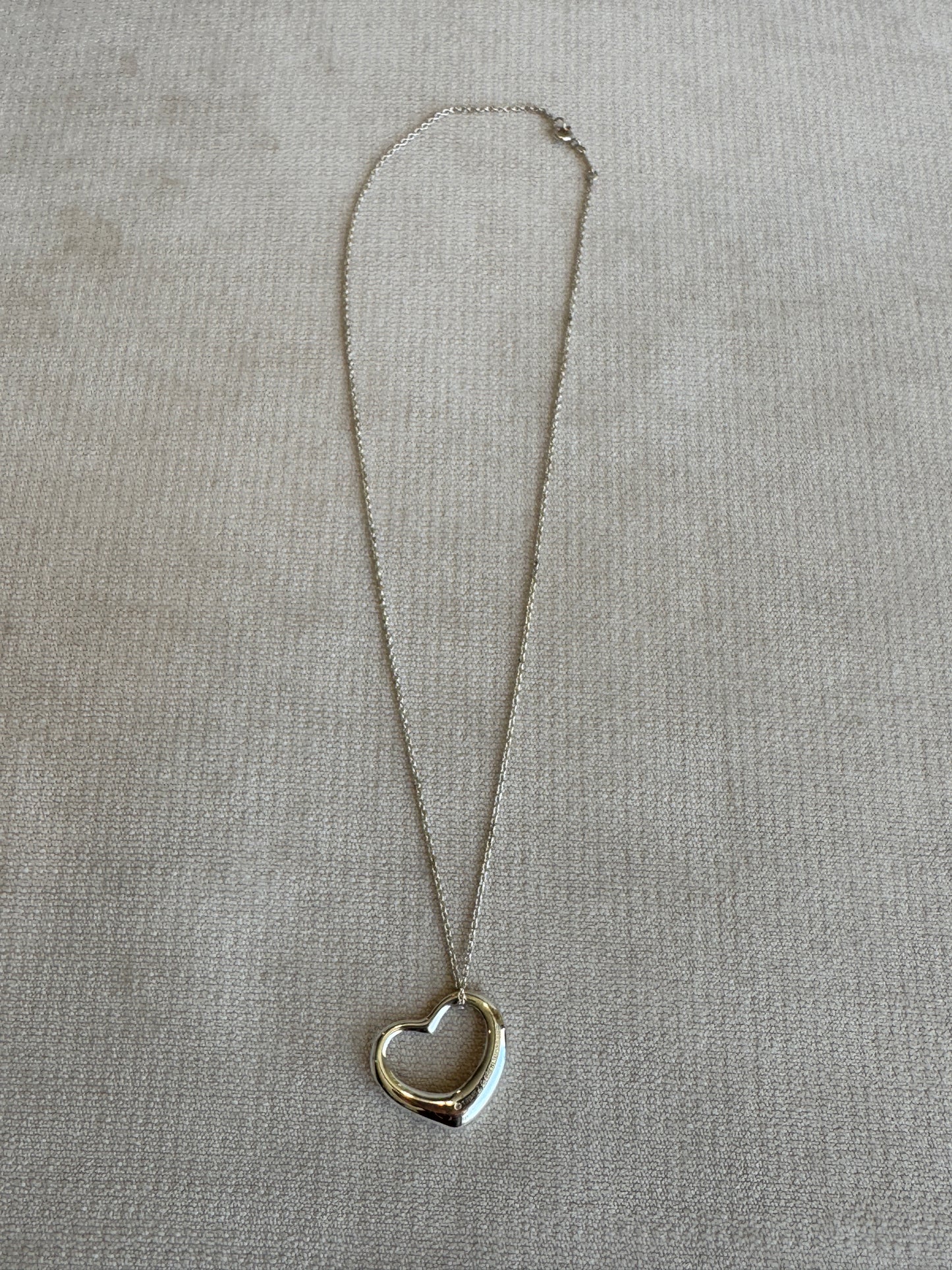 27MM Tiffany Elsa Peretti Open Heart 925 Sterling Necklace