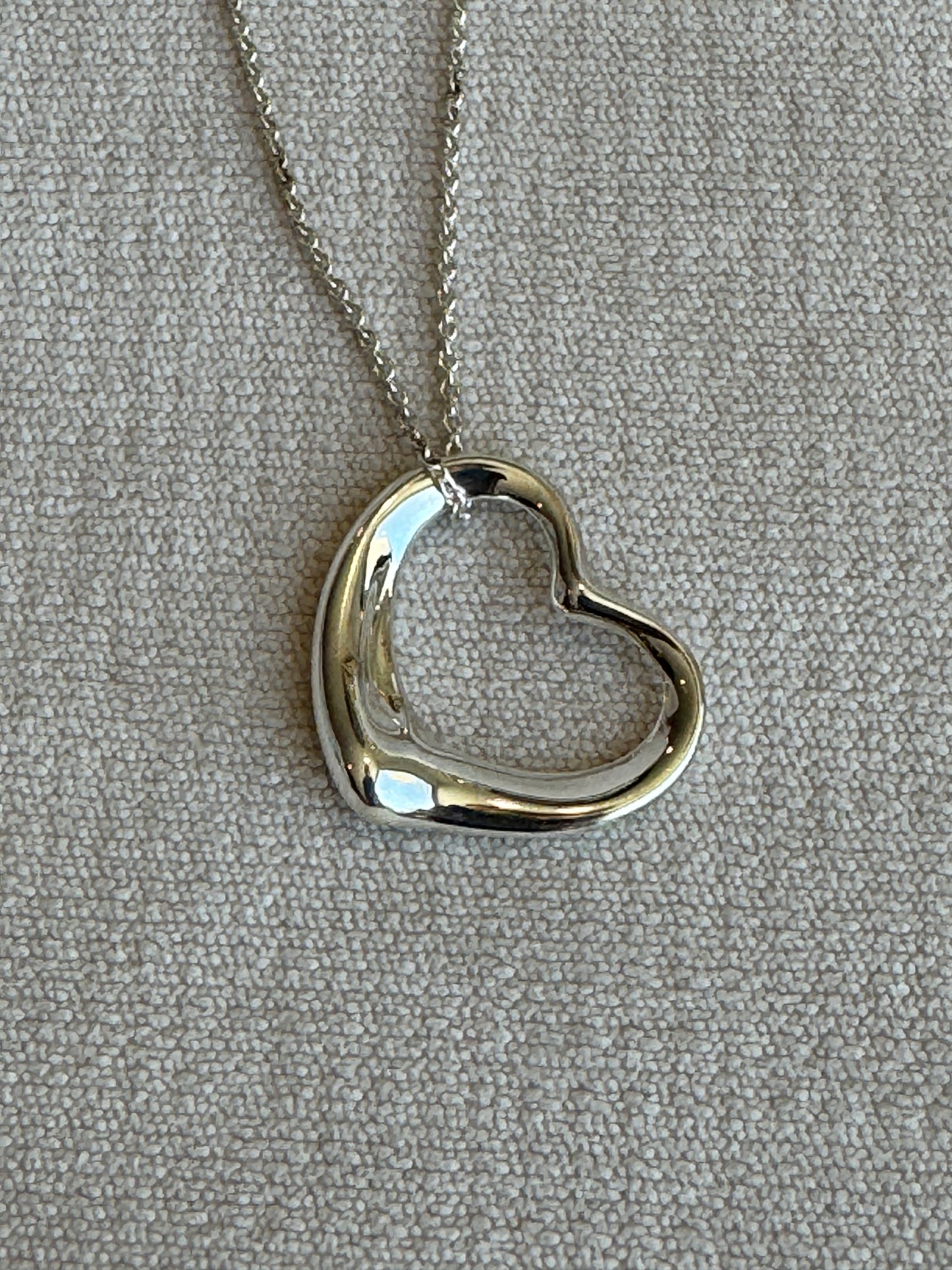 27MM Tiffany Elsa Peretti Open Heart 925 Sterling Necklace