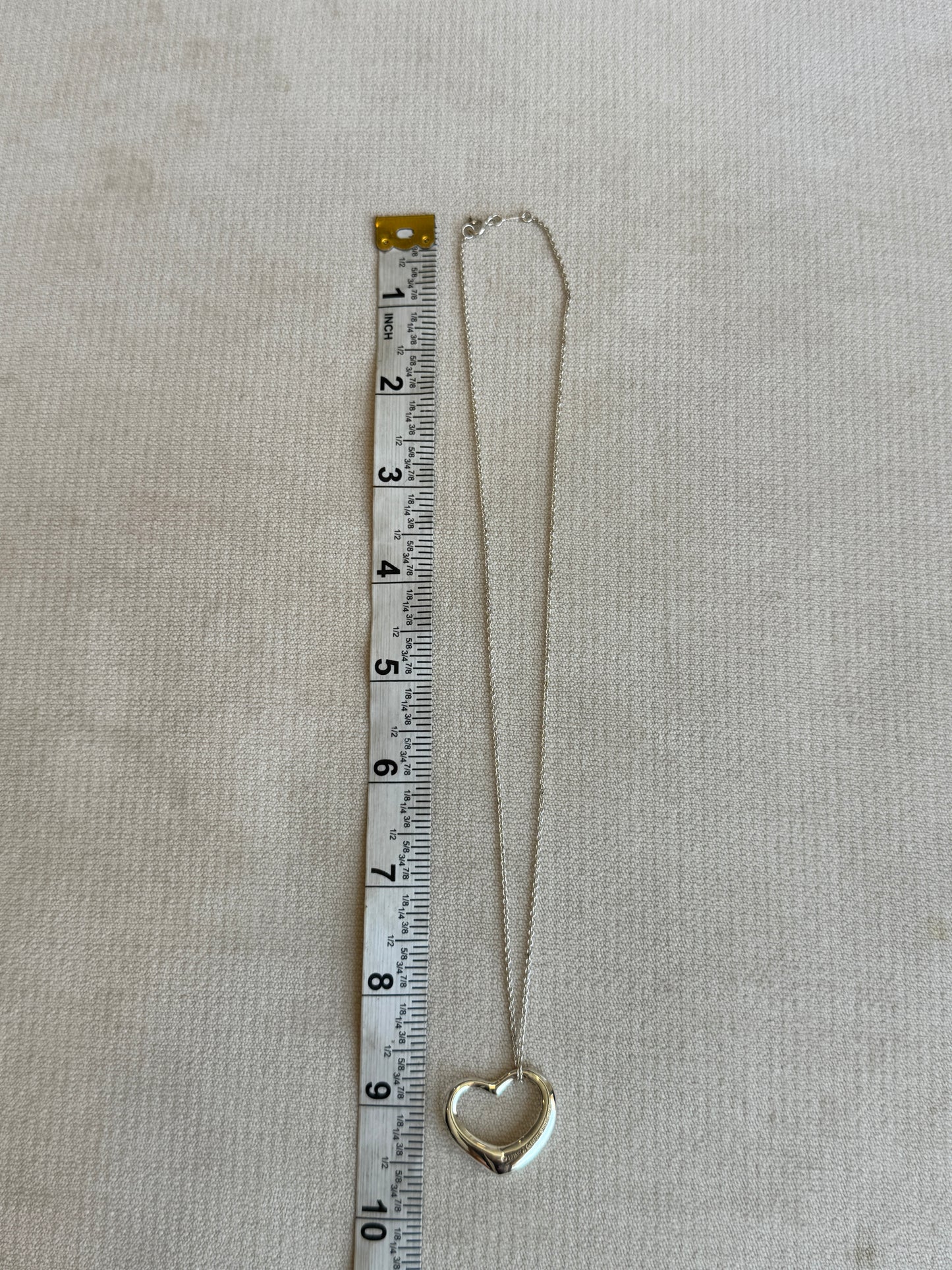 27MM Tiffany Elsa Peretti Open Heart 925 Sterling Necklace