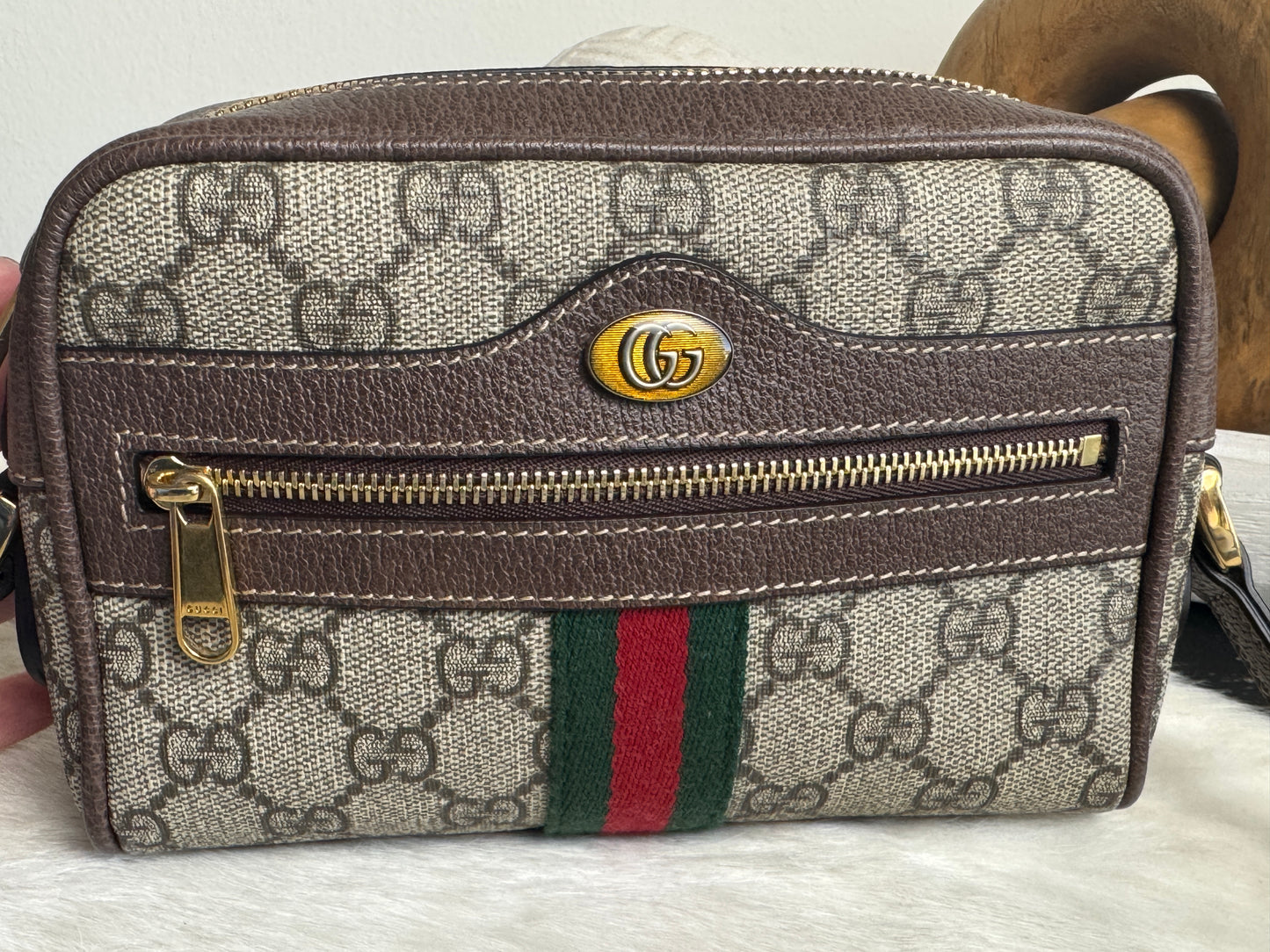 GUCCI Mini Ophidia Supreme Canvas Web Crossbody