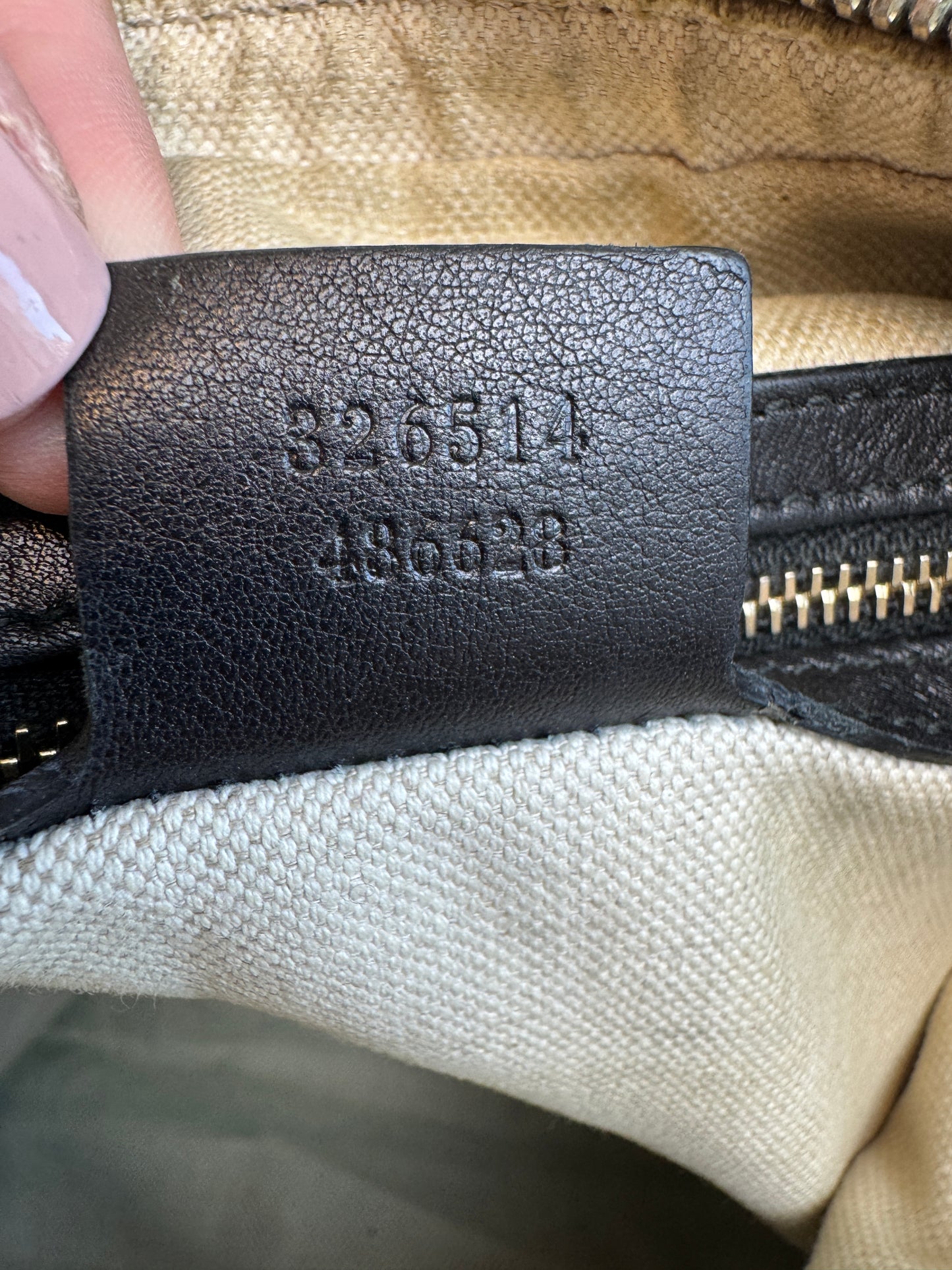 GUCCI Black Guccissima Leather Miss GG Original Hobo Bag