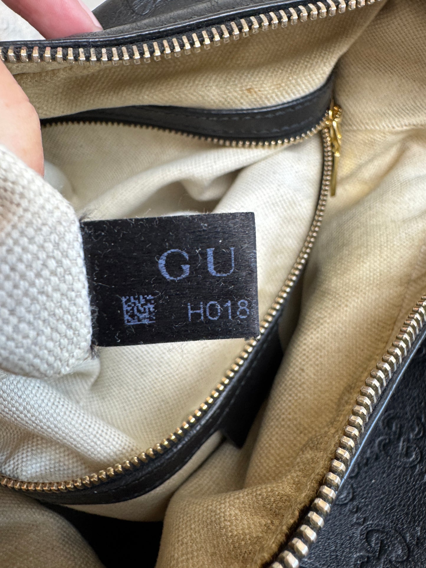 GUCCI Black Guccissima Leather Miss GG Original Hobo Bag