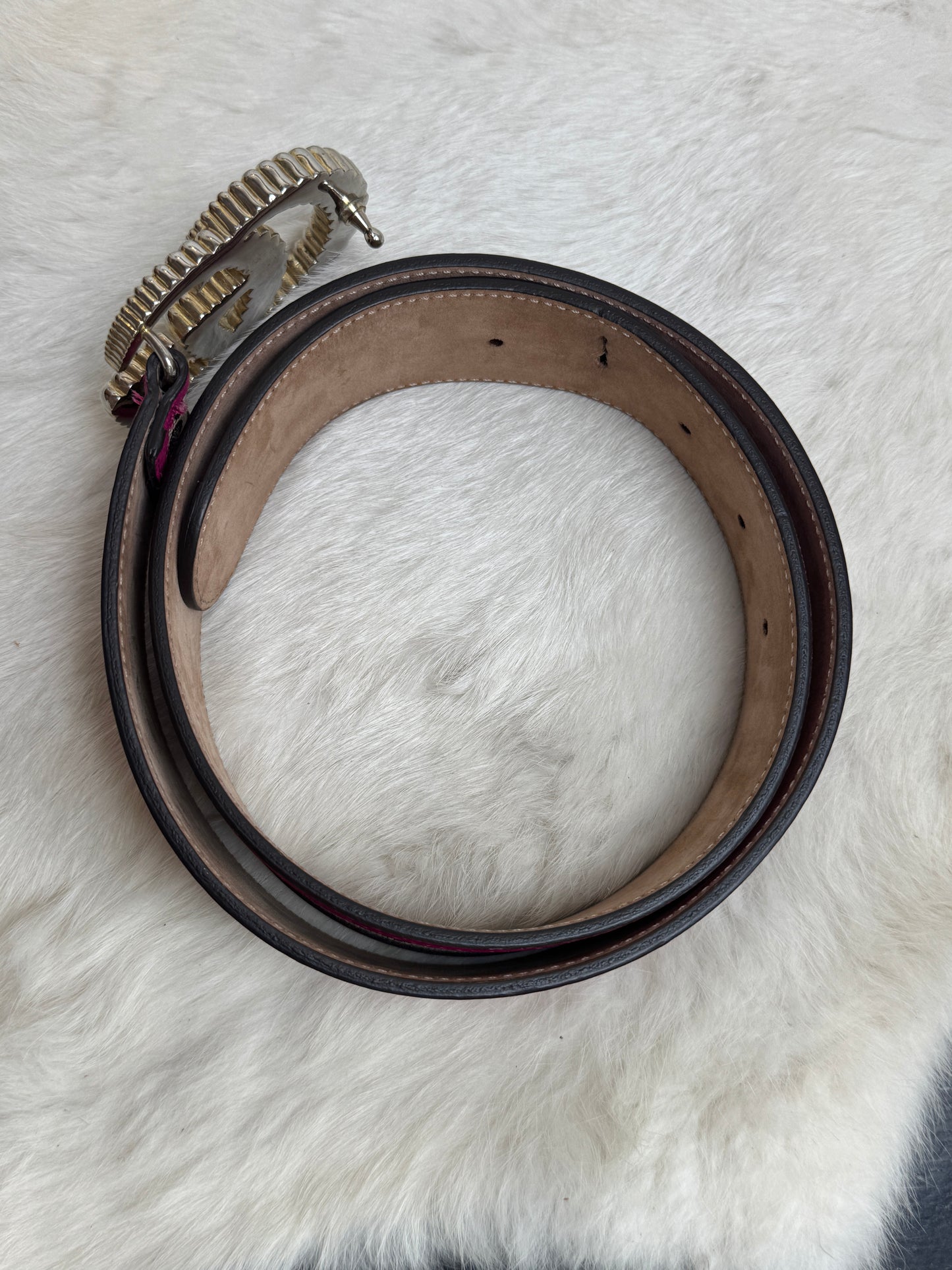 Gucci Interlocking GG Canvas Belt Size 80/32