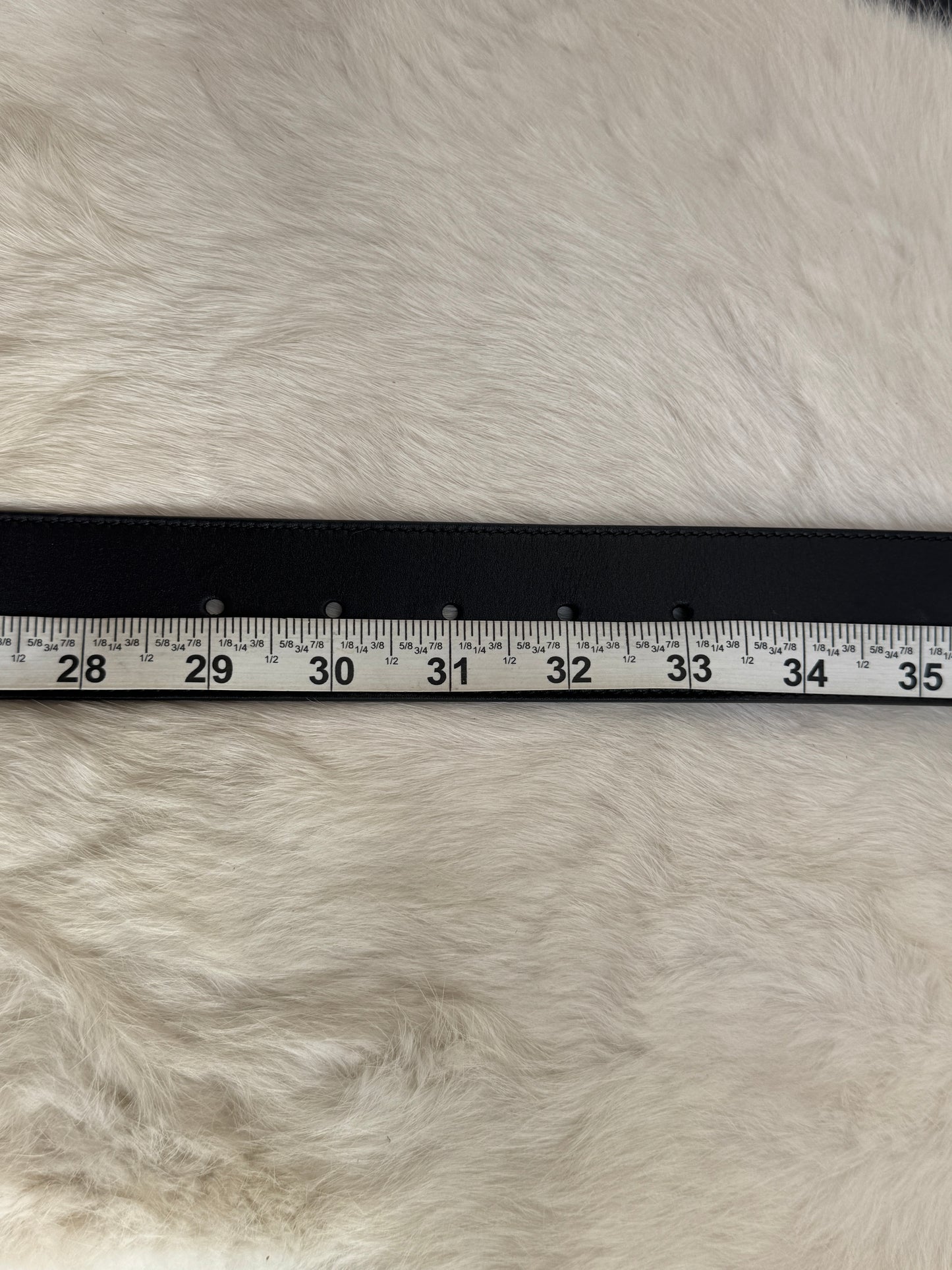 Gucci Calfskin Double G 40mm Belt Black Size 80/32