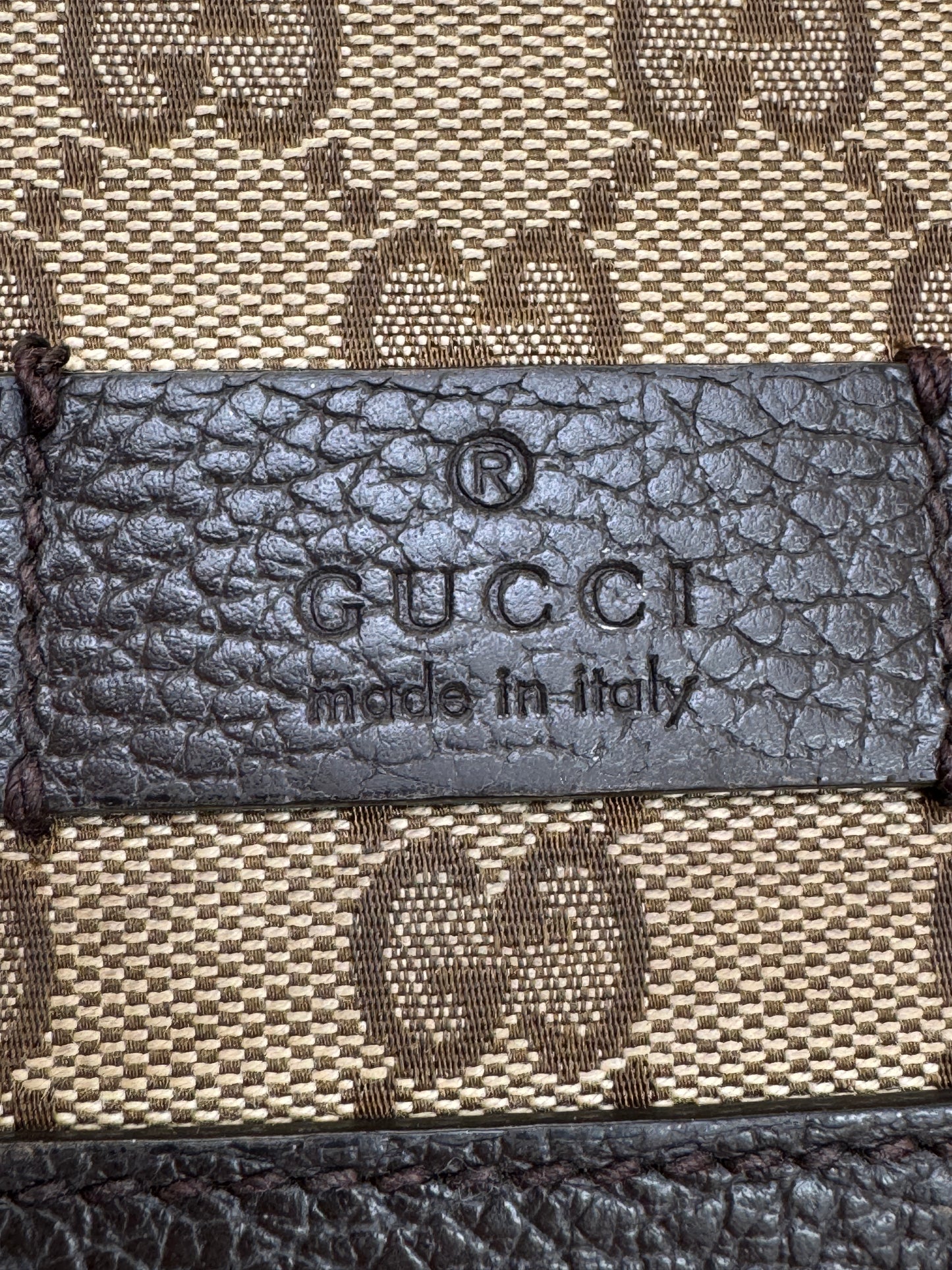 GUCCI Monogram Brown Canvas Large Messenger Bag