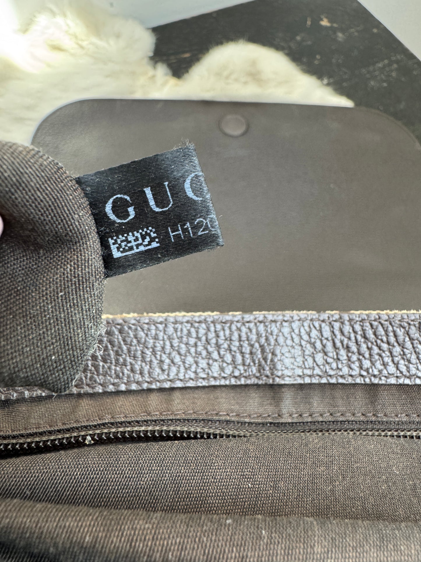GUCCI Monogram Brown Canvas Large Messenger Bag