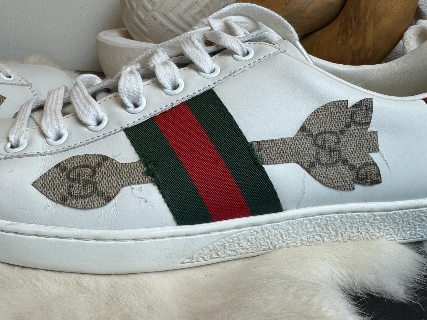 Gucci Ace GG Canvas Arrows Sneakers Size 38.5EU