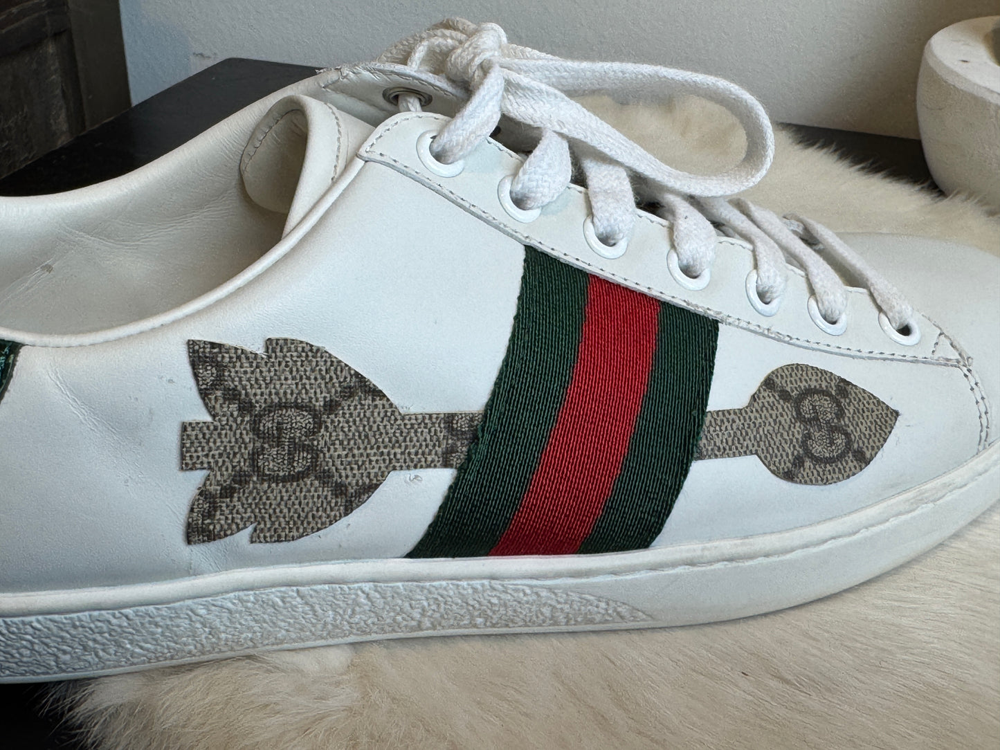 Gucci Ace GG Canvas Arrows Sneakers Size 38.5EU