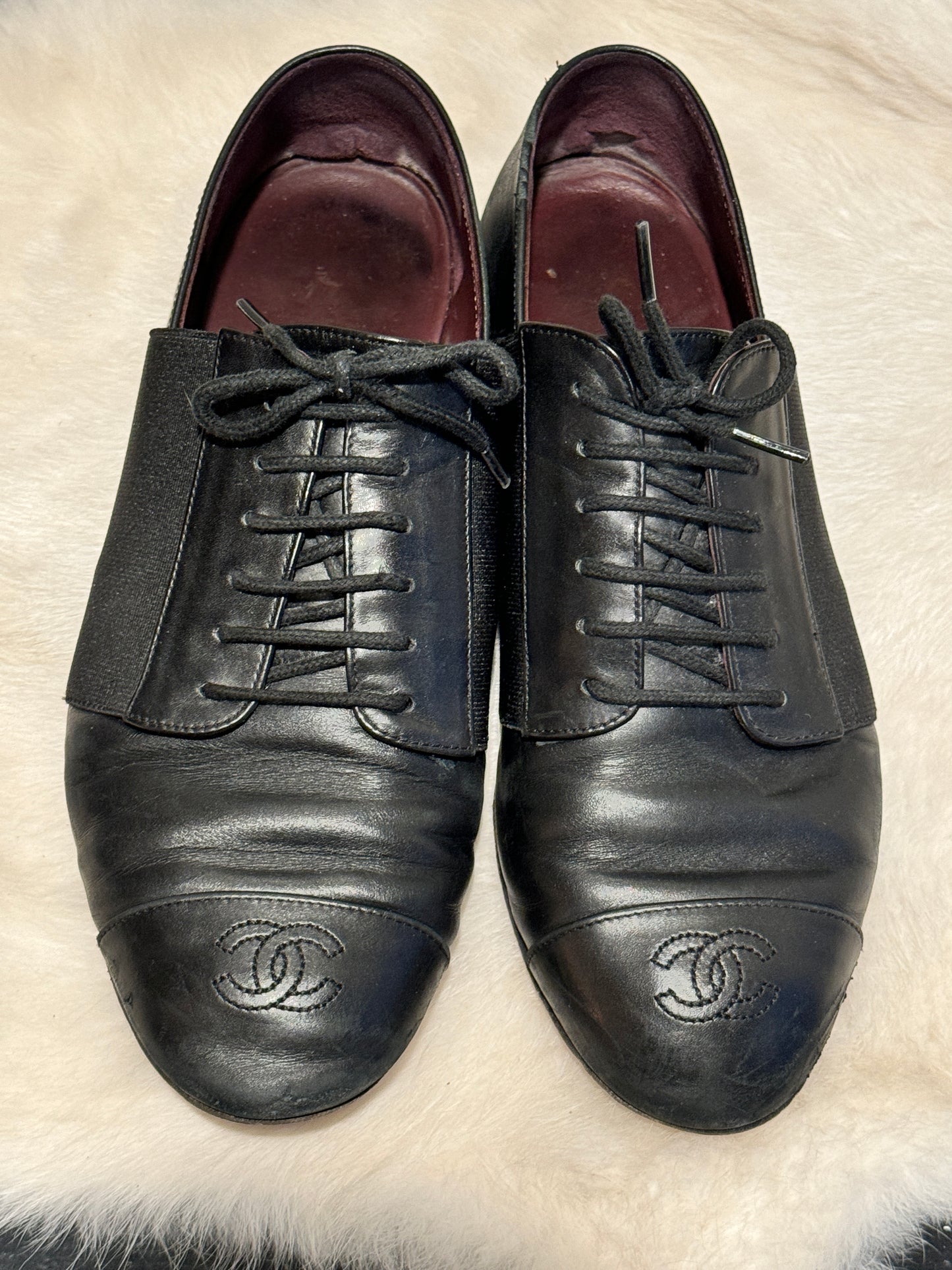 Chanel Black Uniform Shoes Size 35.5EU