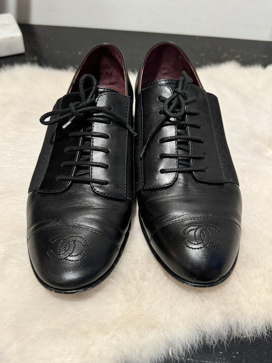 Chanel Black Uniform Shoes Size 35EU