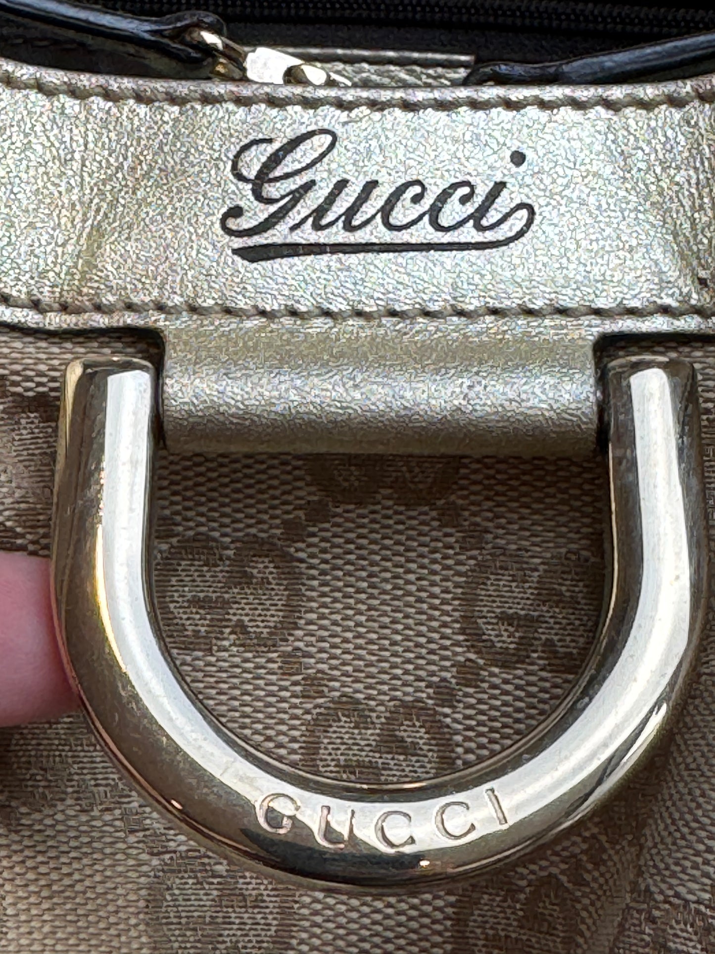 Gucci Gold Canvas Large Abbey Tote
