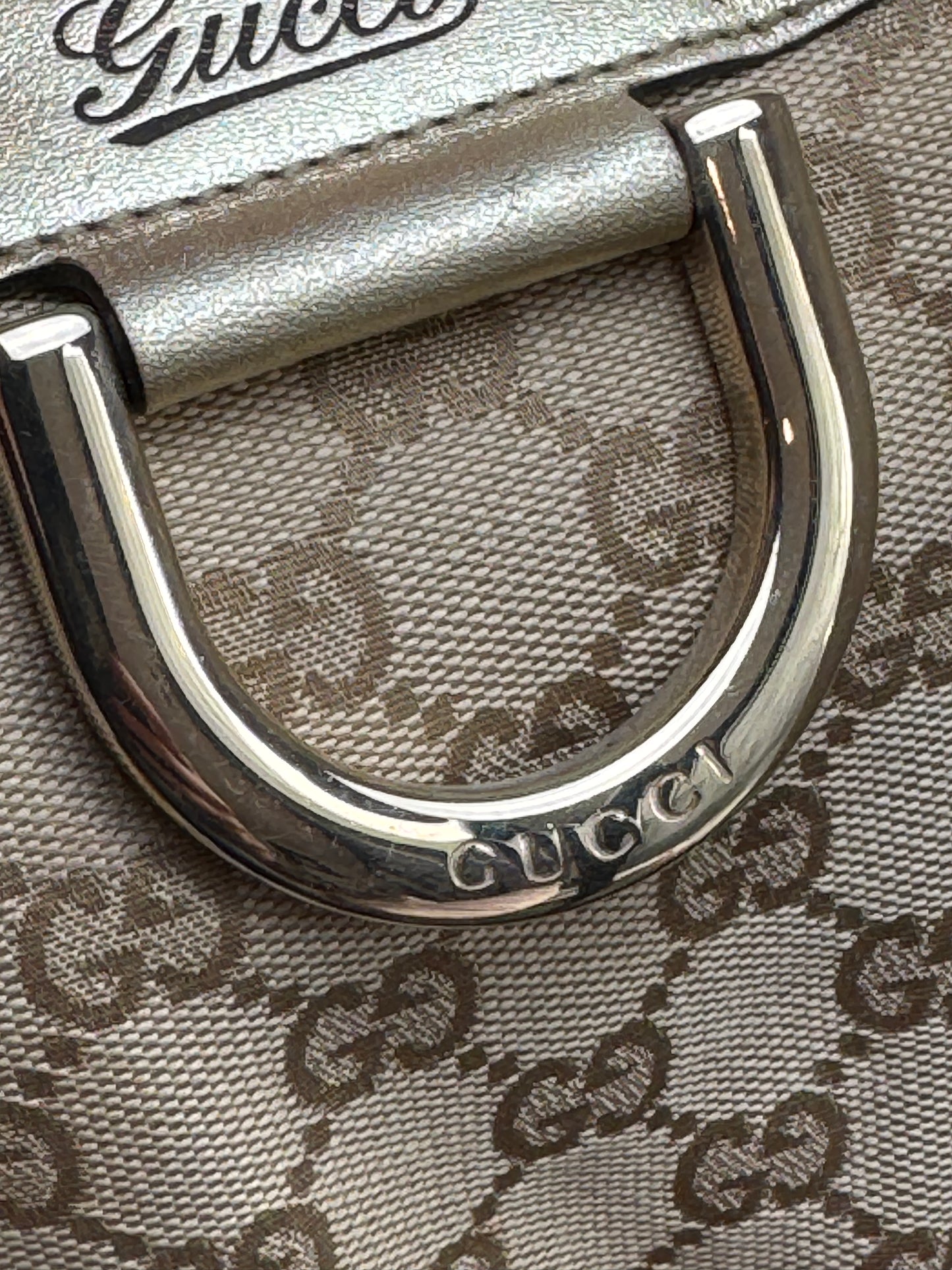 Gucci Gold Canvas Large Abbey Tote