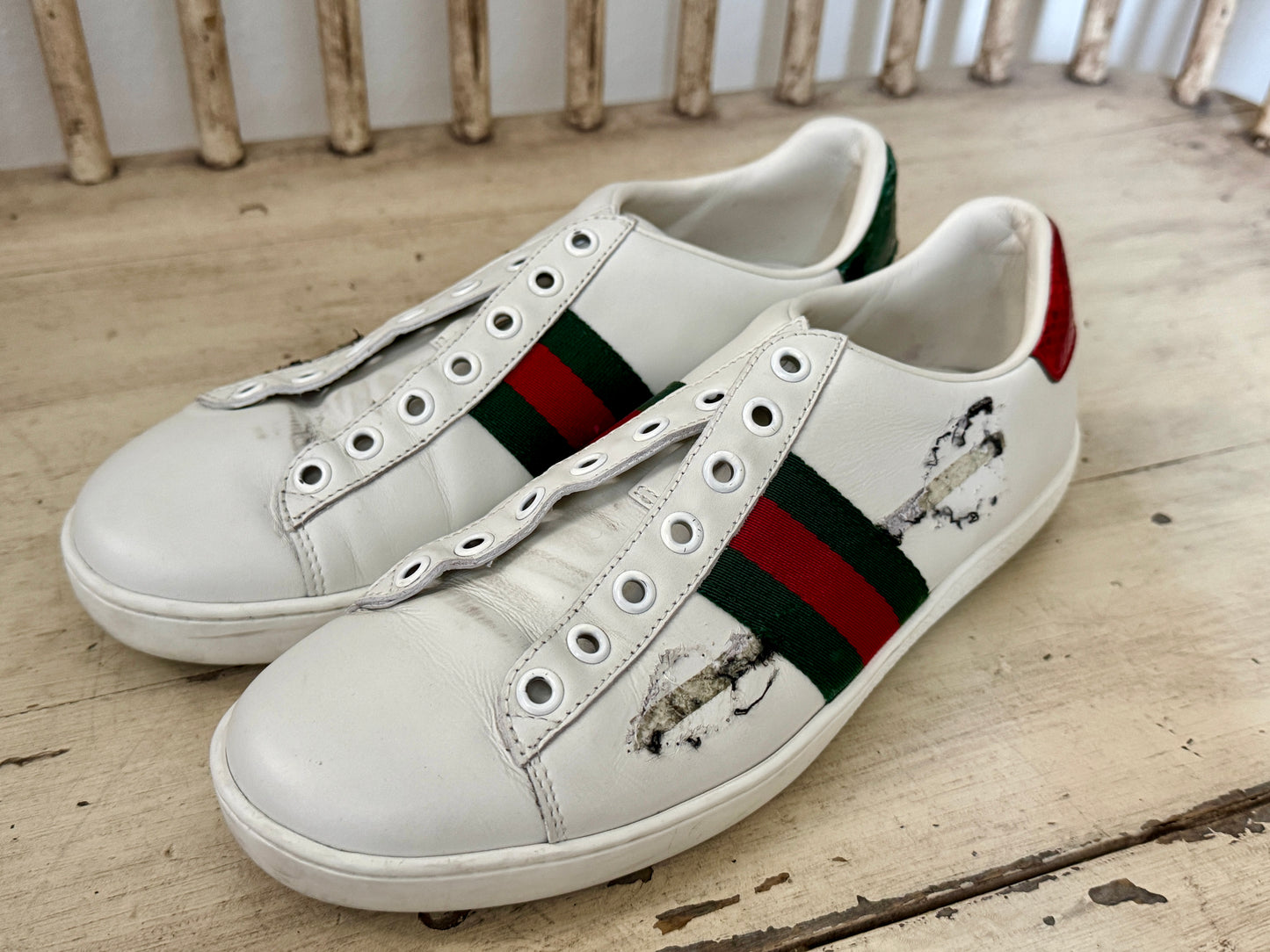 Gucci Ace GG Canvas Arrows Sneakers Size 38.5EU