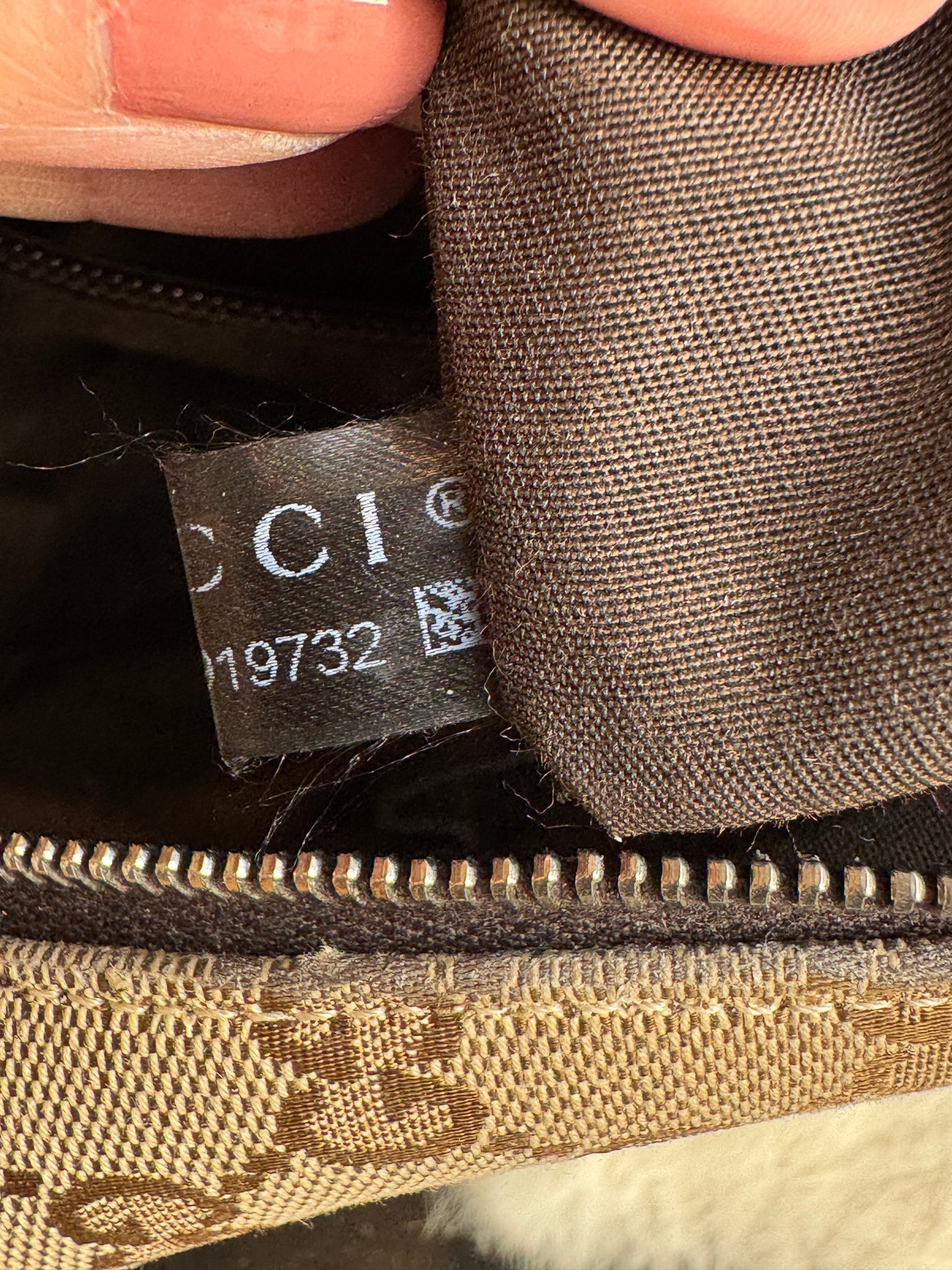 GUCCI GG Monogram Canvas Messenger Bag Dark Brown