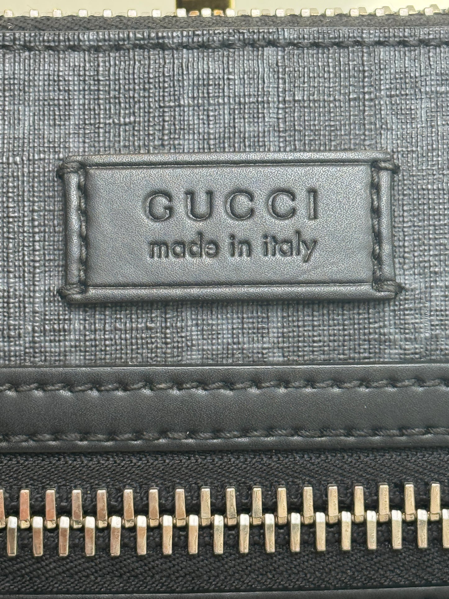GUCCI Supreme Monogram Web Small Flat Messenger Bag Black