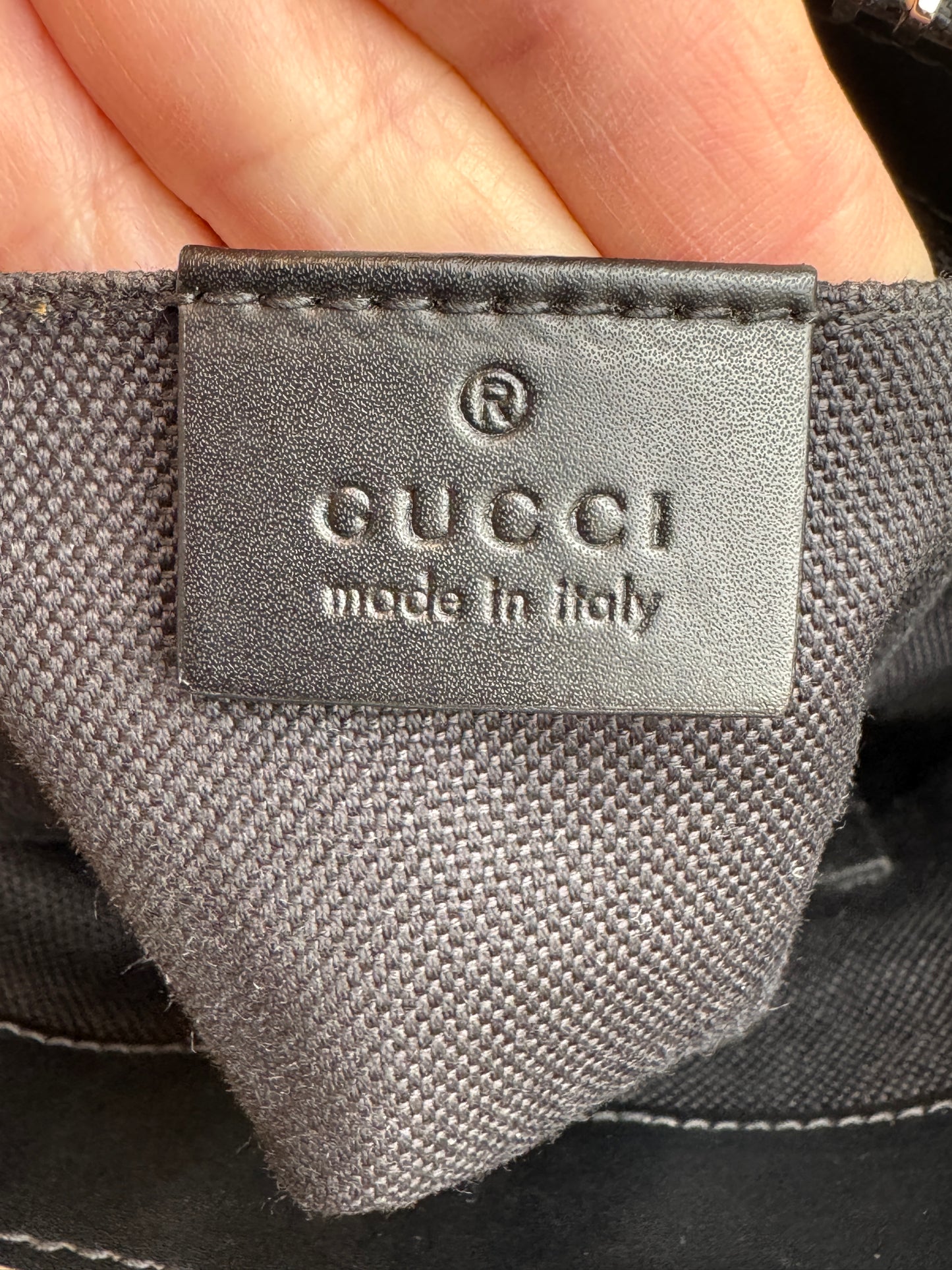 GUCCI Supreme Monogram Web Small Flat Messenger Bag Black