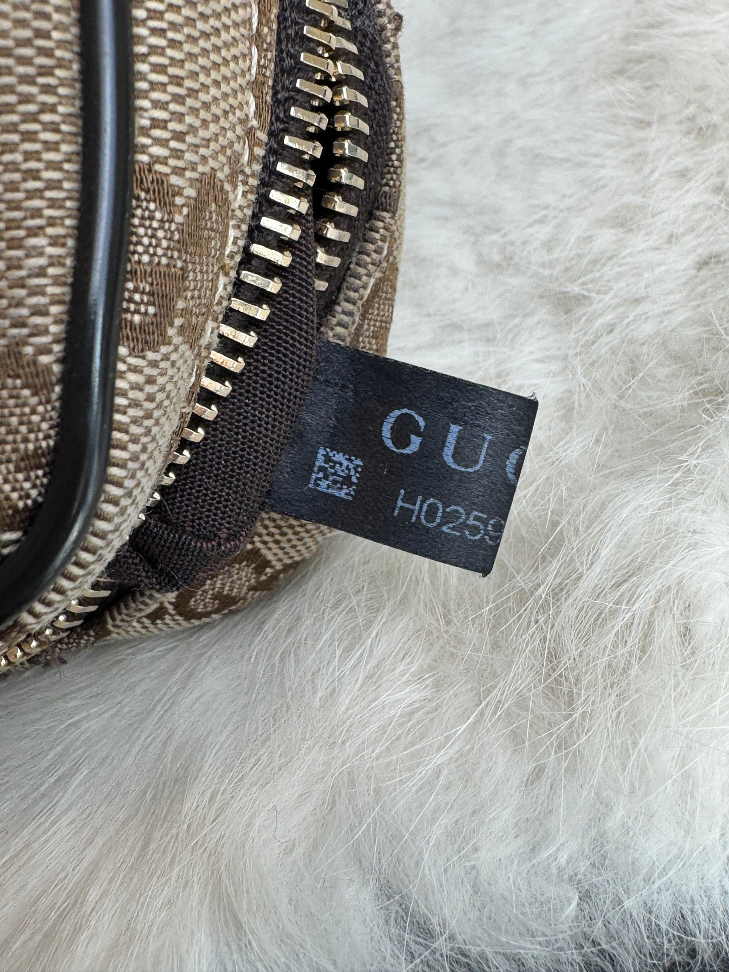 GUCCI Monogram Dollar Calfskin Stripe Web Belt Bag