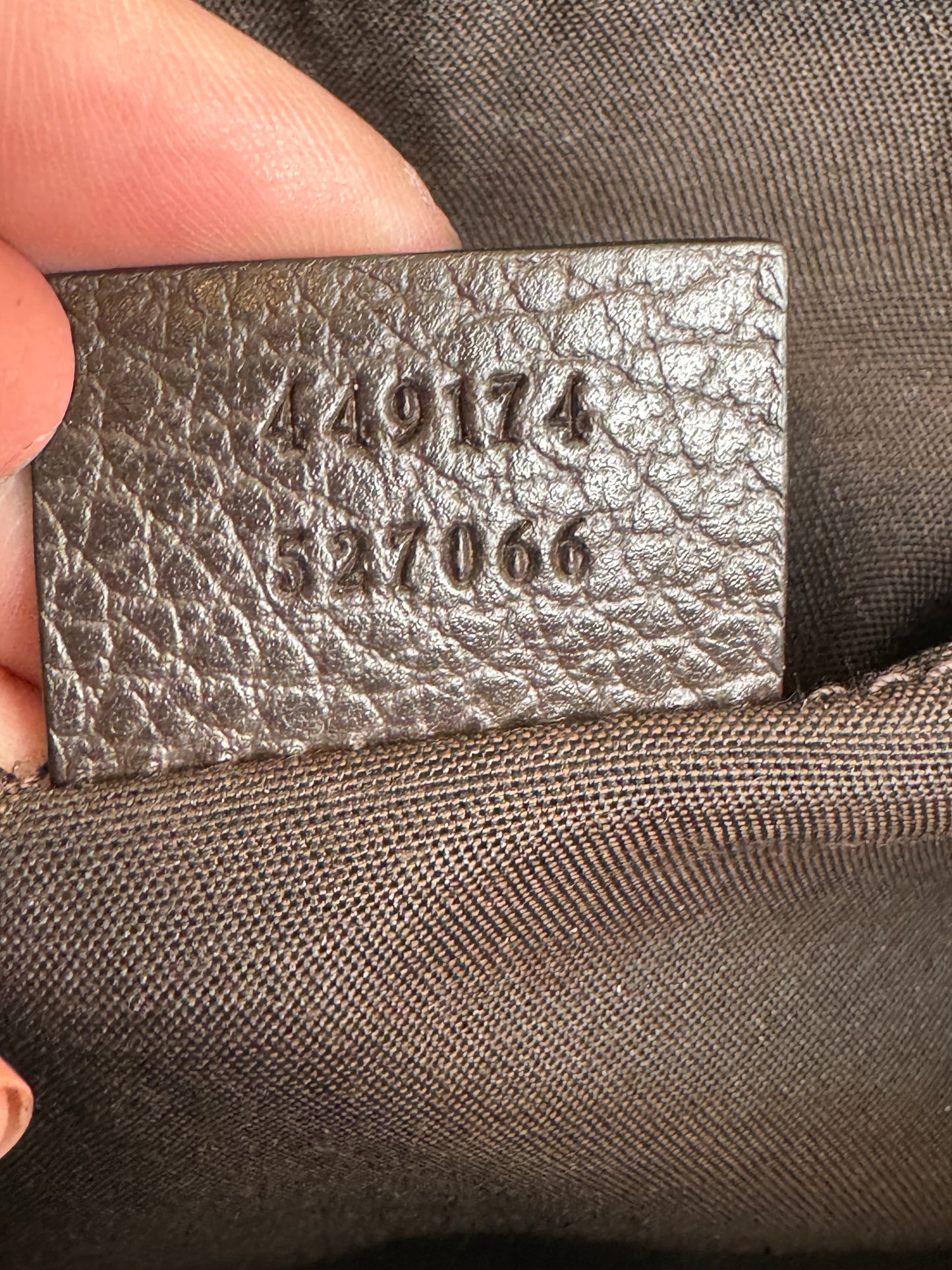 GUCCI Monogram Dollar Calfskin Stripe Web Belt Bag