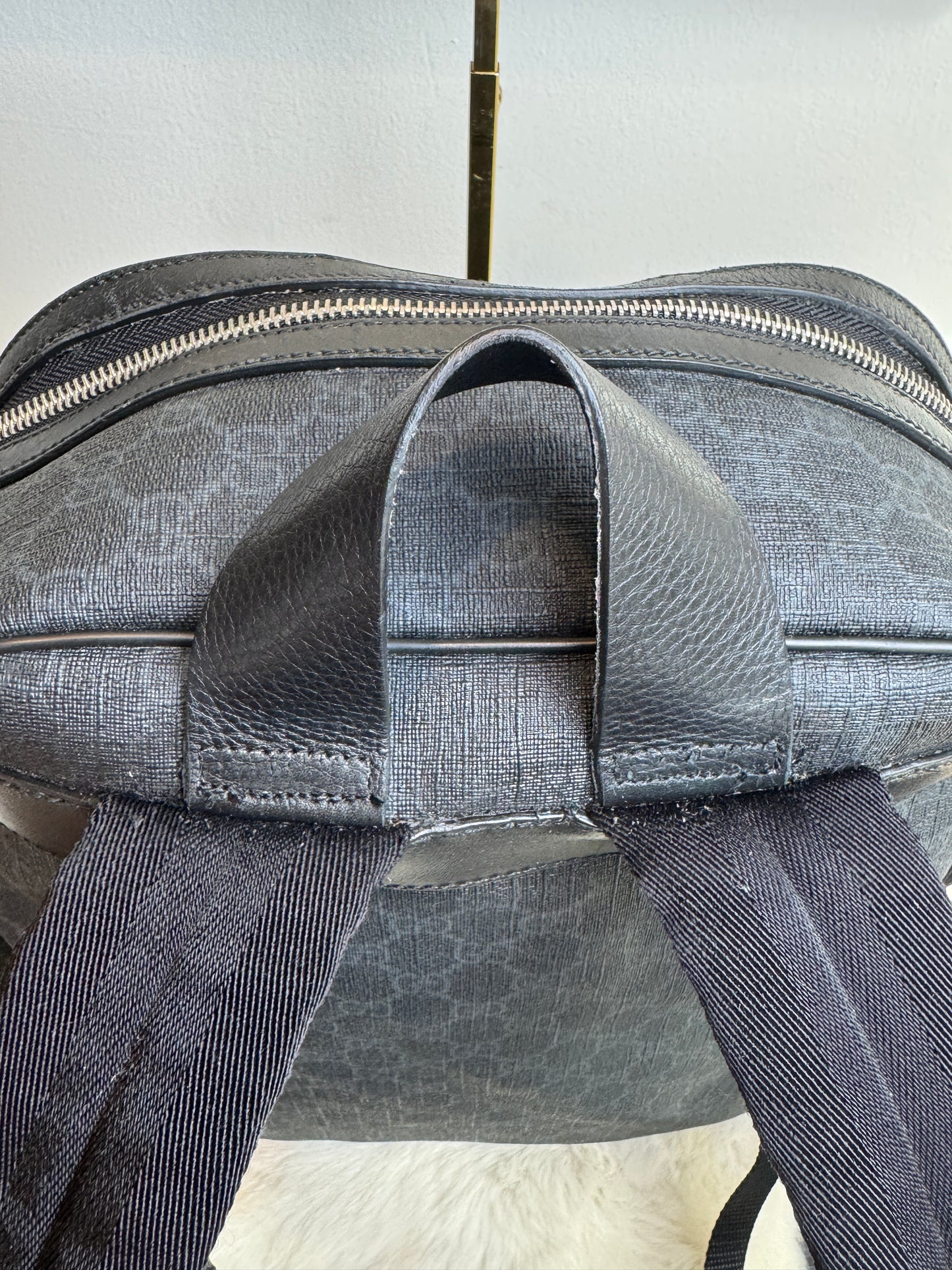 GUCCI Large Black GG Supreme Coated Canvas Backpack