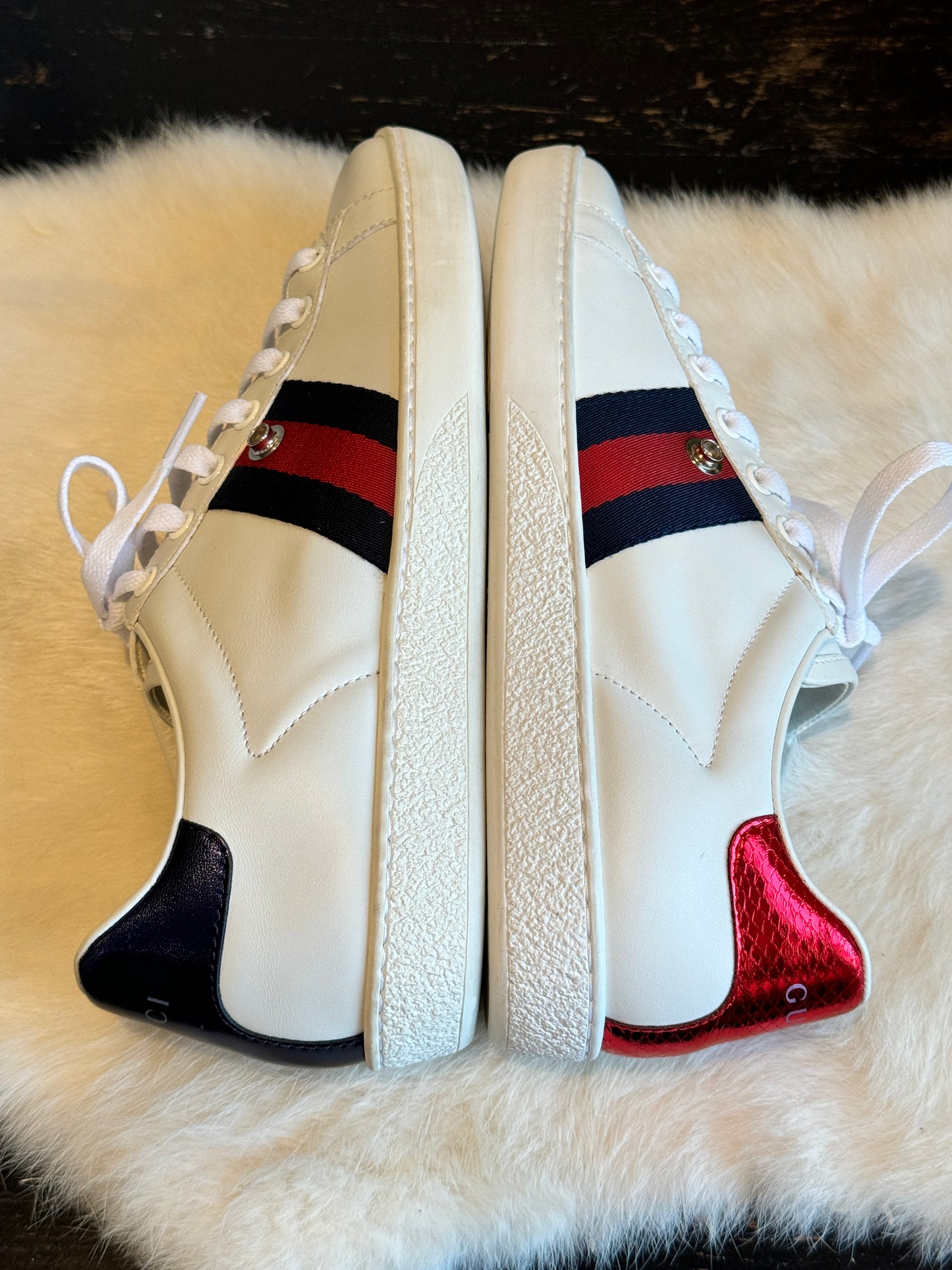 Gucci Ace Navy/Red Web Sneakers (37EU/37.5EU)