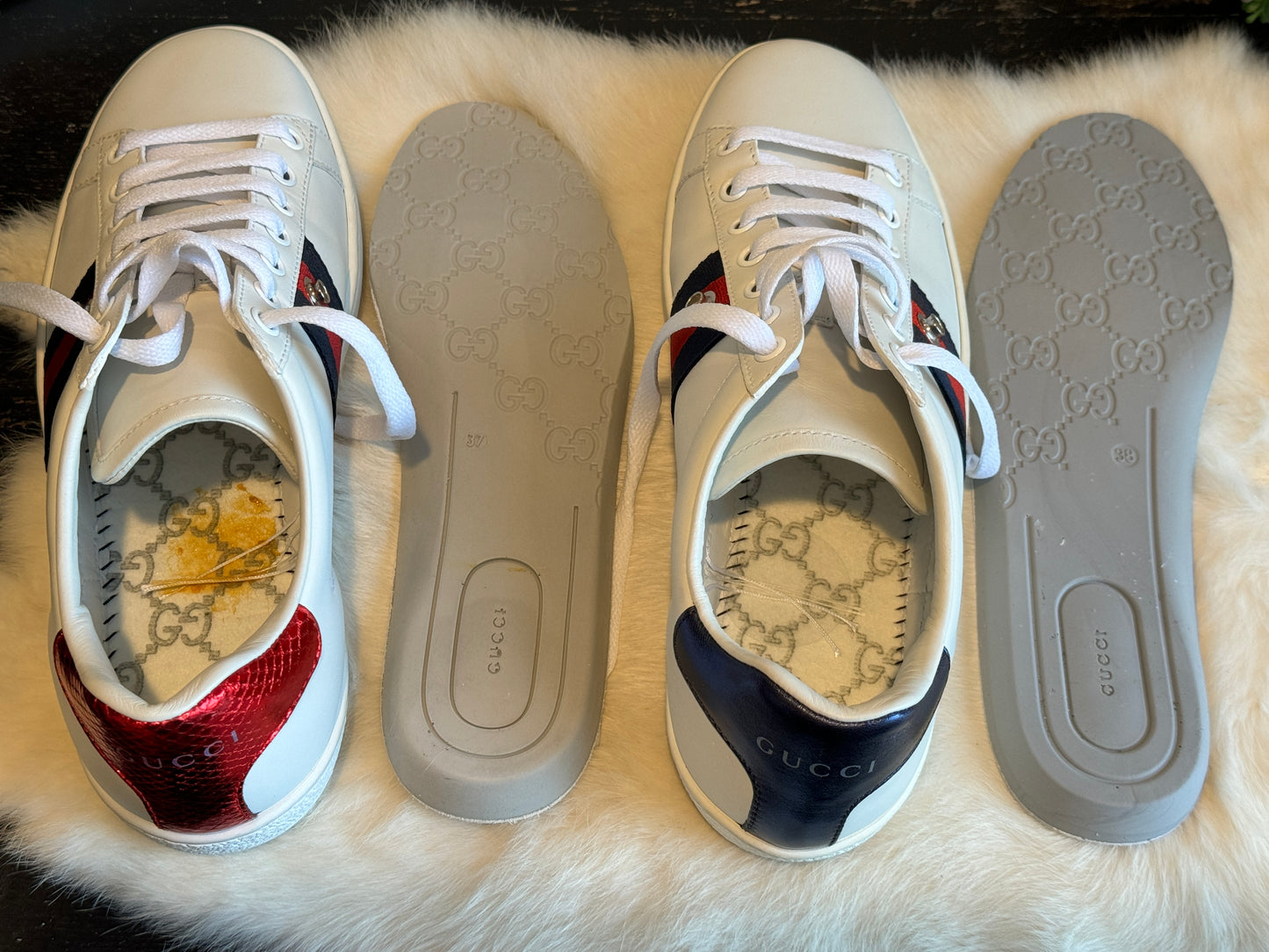 Gucci Ace Navy/Red Web Sneakers (37EU/37.5EU)