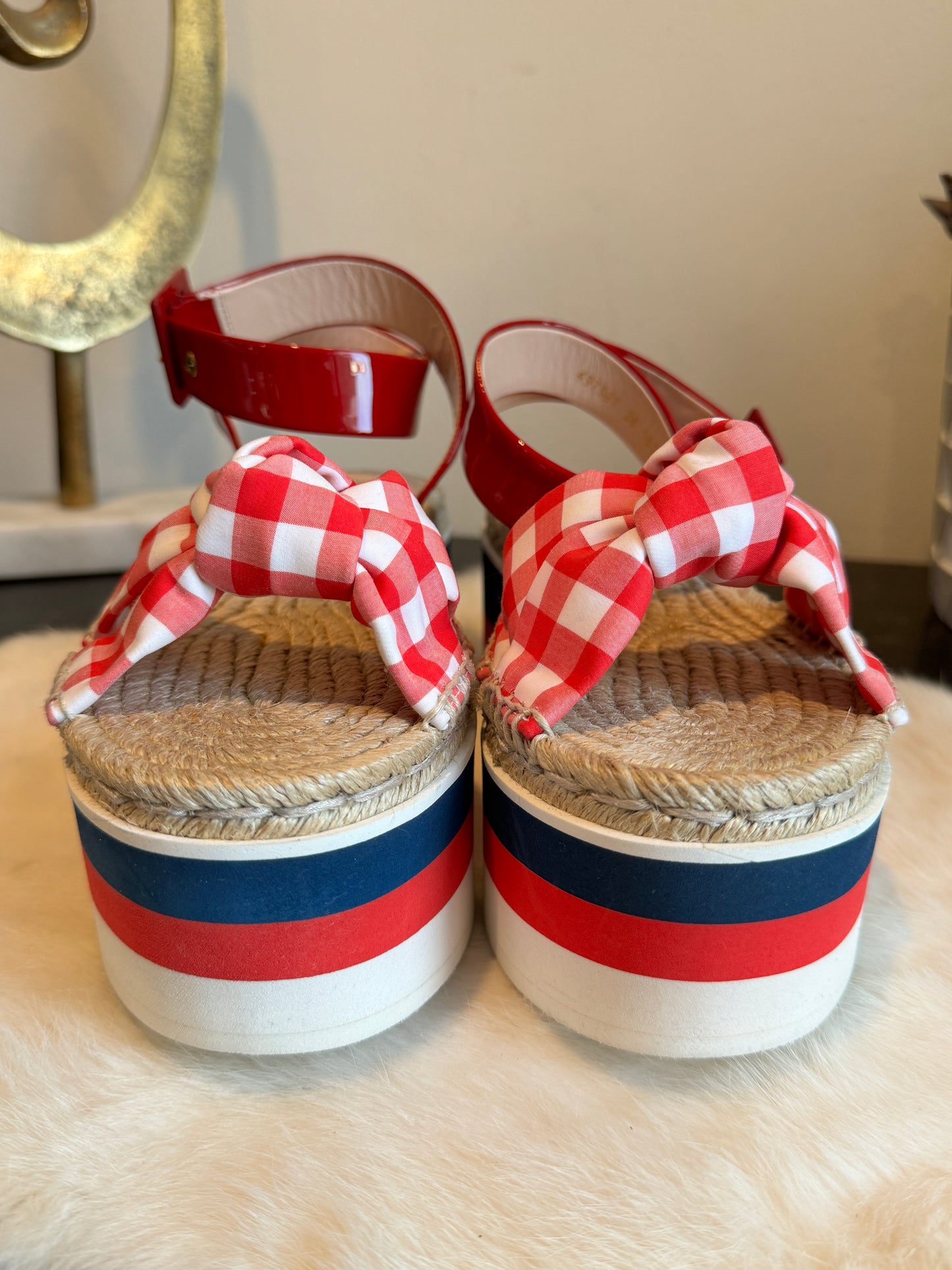 GUCCI Red Espadrille Platform Sandals Womens 36/37EU