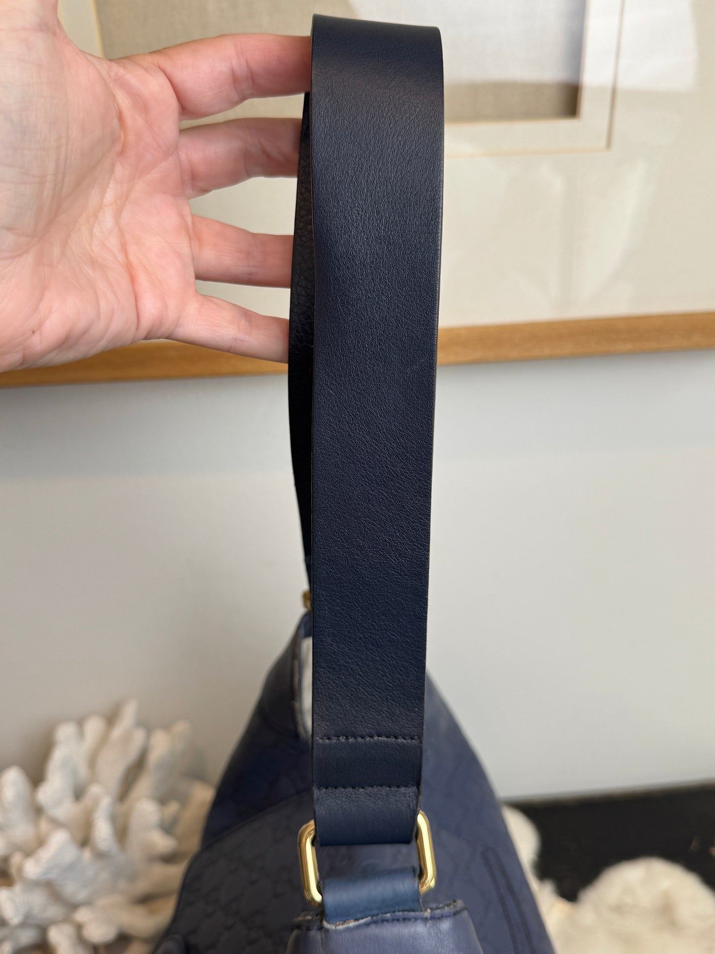 GUCCI Blue Medium Guccissima Emily Hobo Bag