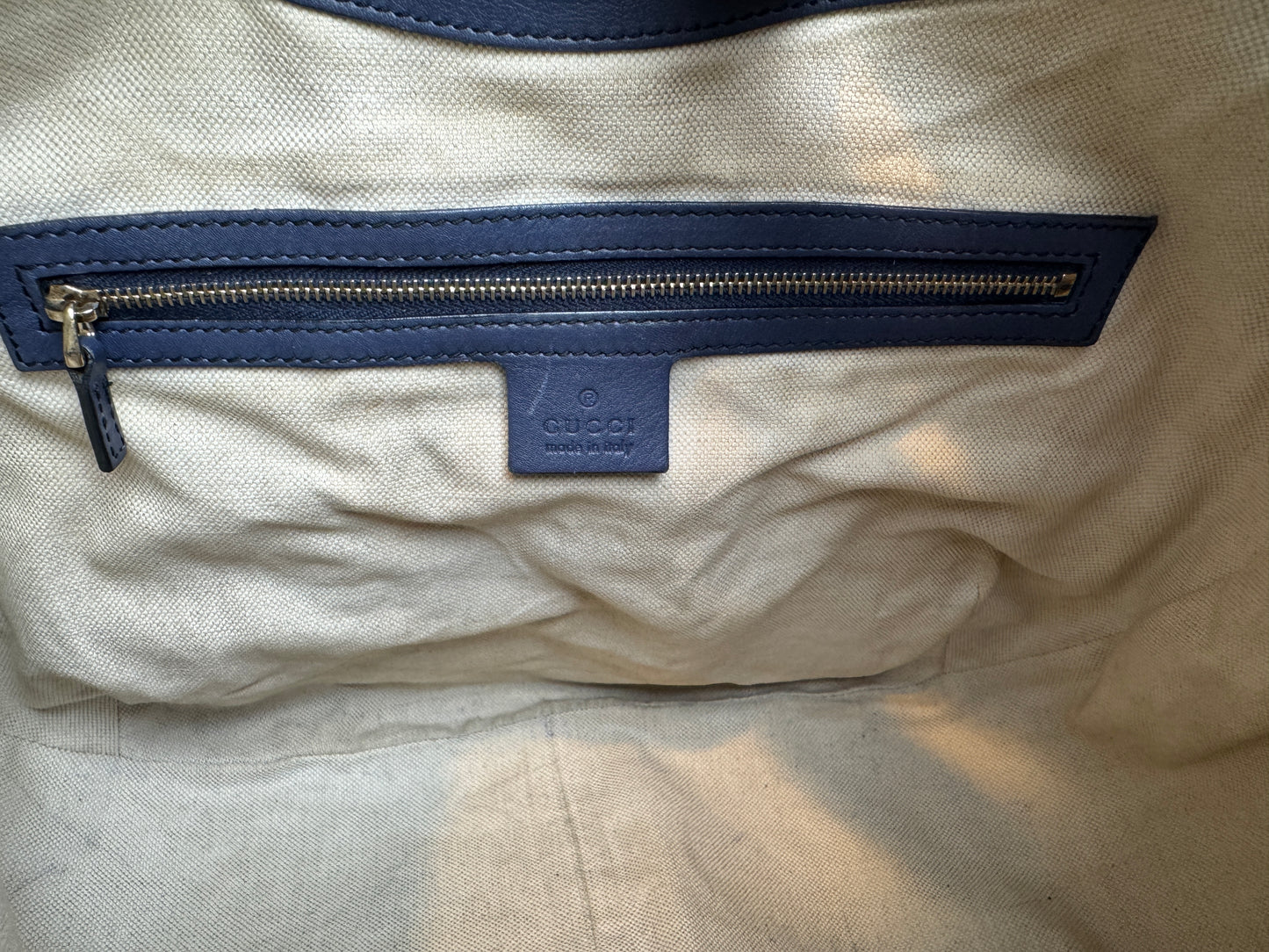 GUCCI Blue Medium Guccissima Emily Hobo Bag