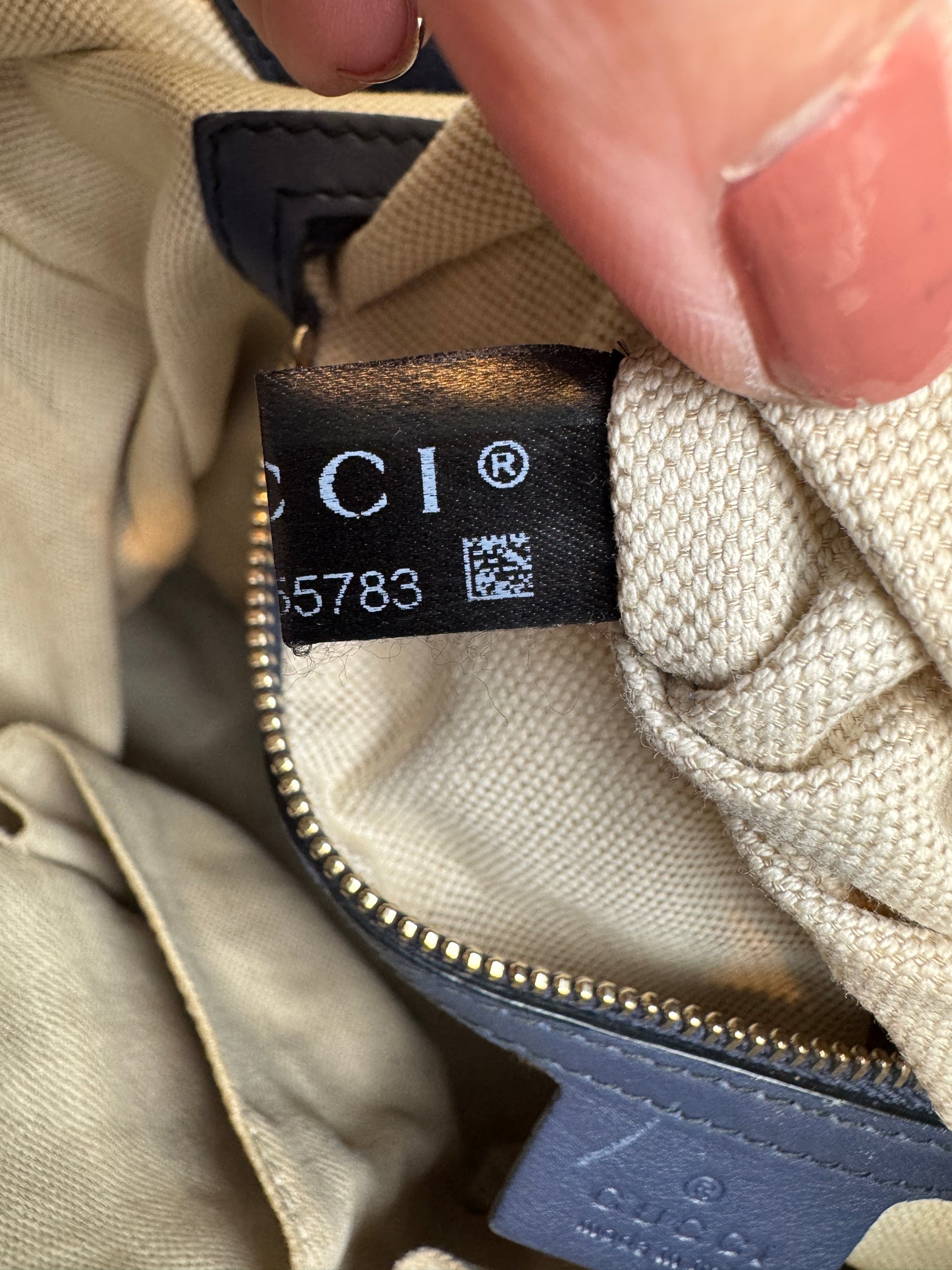 GUCCI Blue Medium Guccissima Emily Hobo Bag