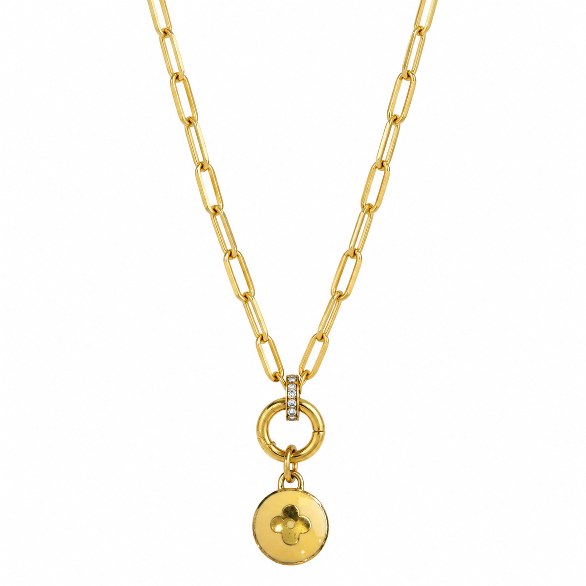 Reworked Louis Vuitton Pastilles Yellow Flower Charm Necklace