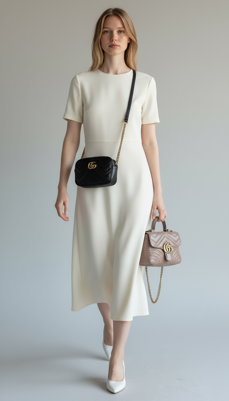 GUCCI Calfskin Matelasse Marmont Mini Top Handle Blush Crossbody