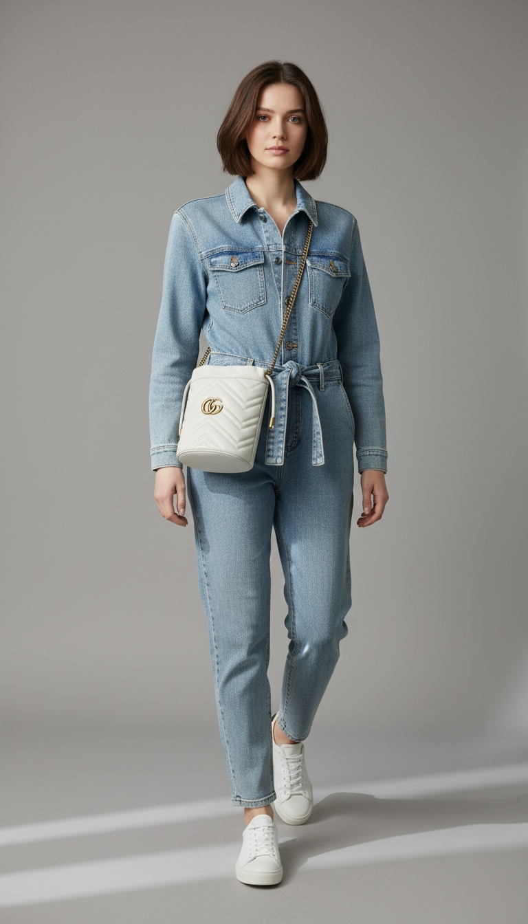 GUCCI Cream Leather GG Marmont Mini Bucket Bag