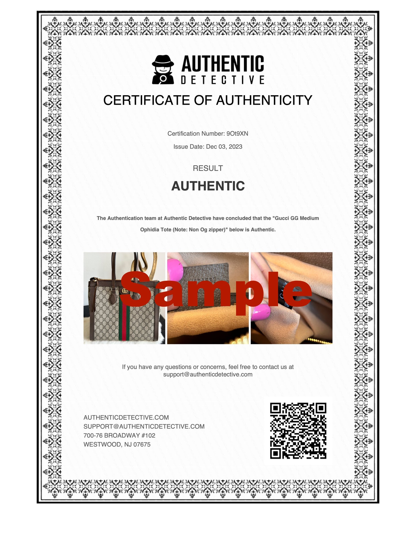 Certificate of Authenticity