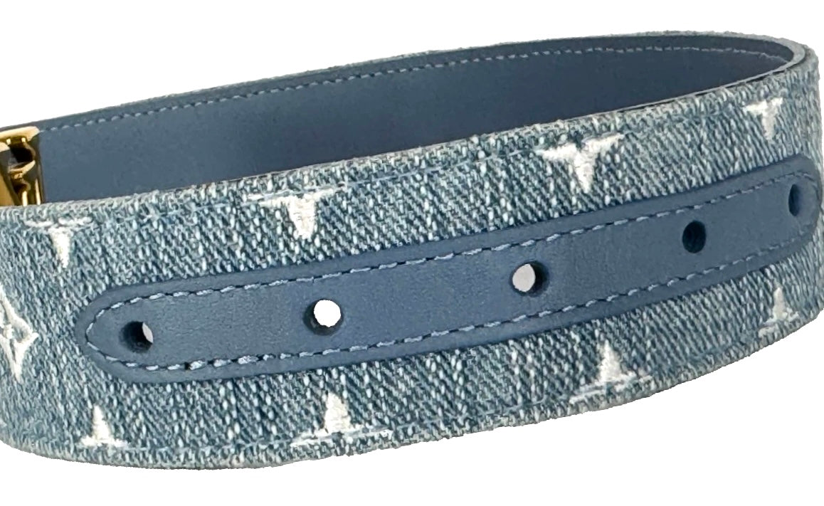 Like New!! Louis Vuitton New Wave Denim Belt Size 80/32