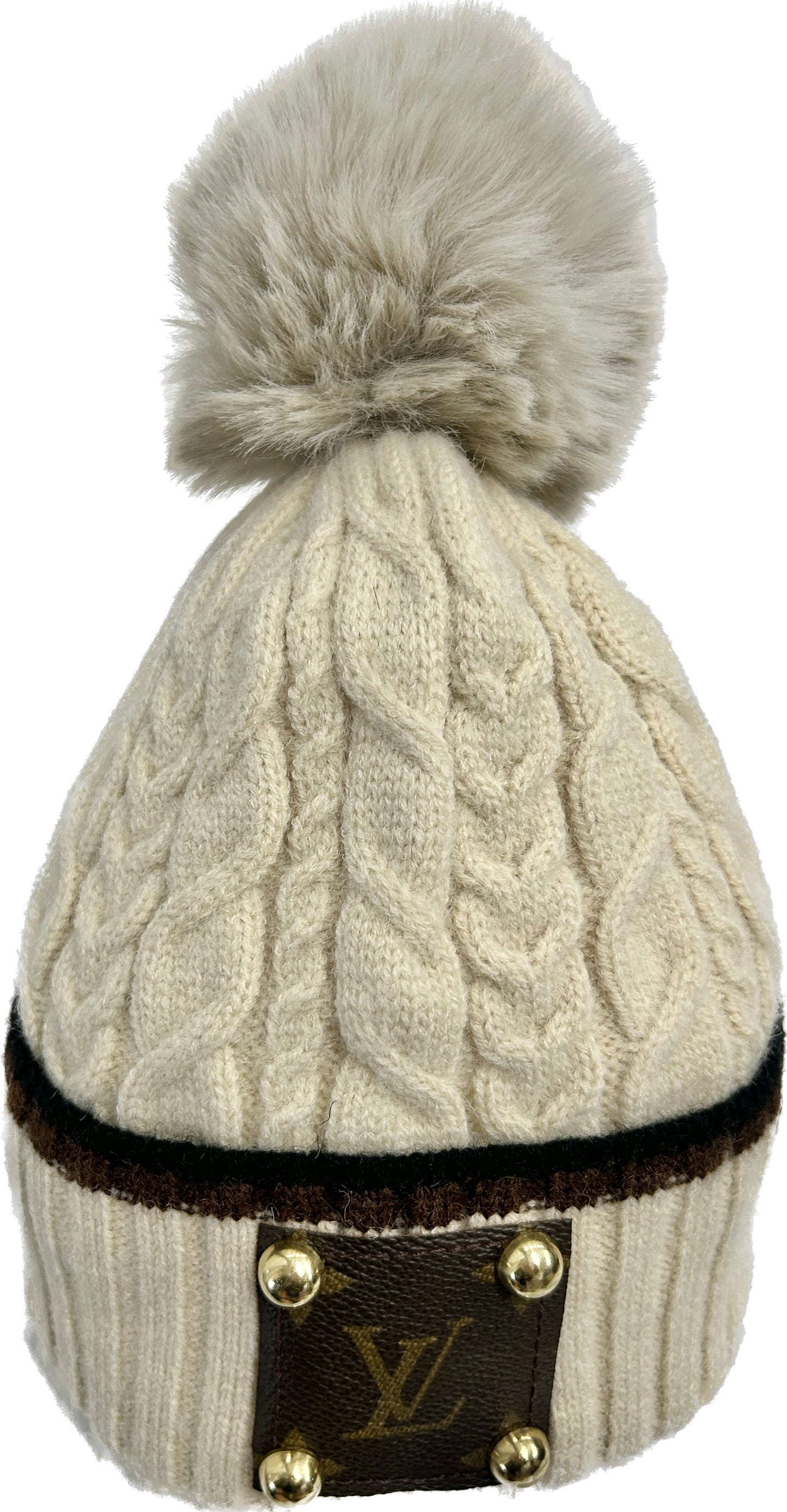 Cable-knit Pom Pom Beanie