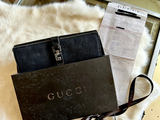 Available NOW! GUCCI Jackie Canvas Continental Wallet